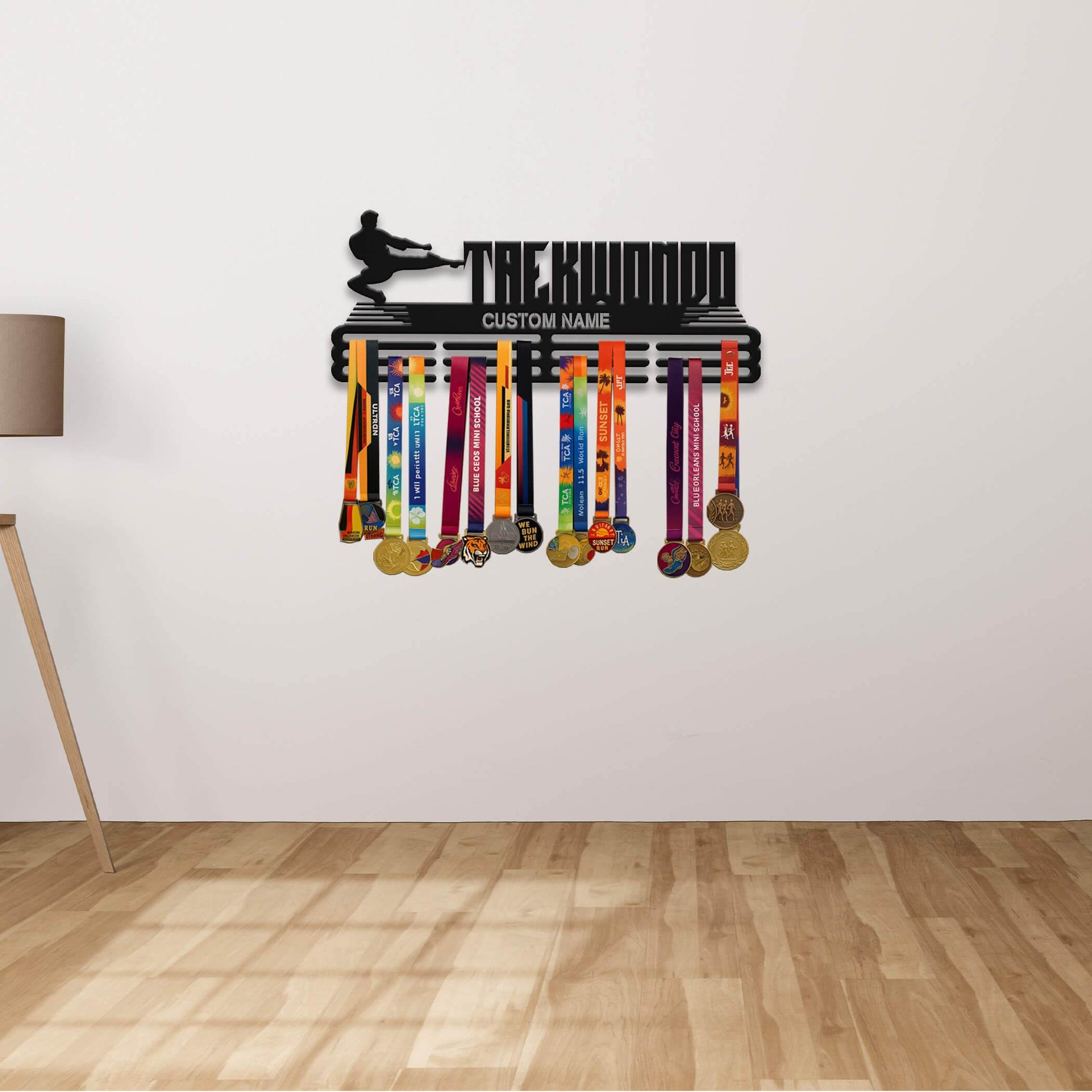 Taekwondo Medal Holder – Custom Stainless Steel Wall Rack for Displaying Taekwondo Awards - Champion Hanger