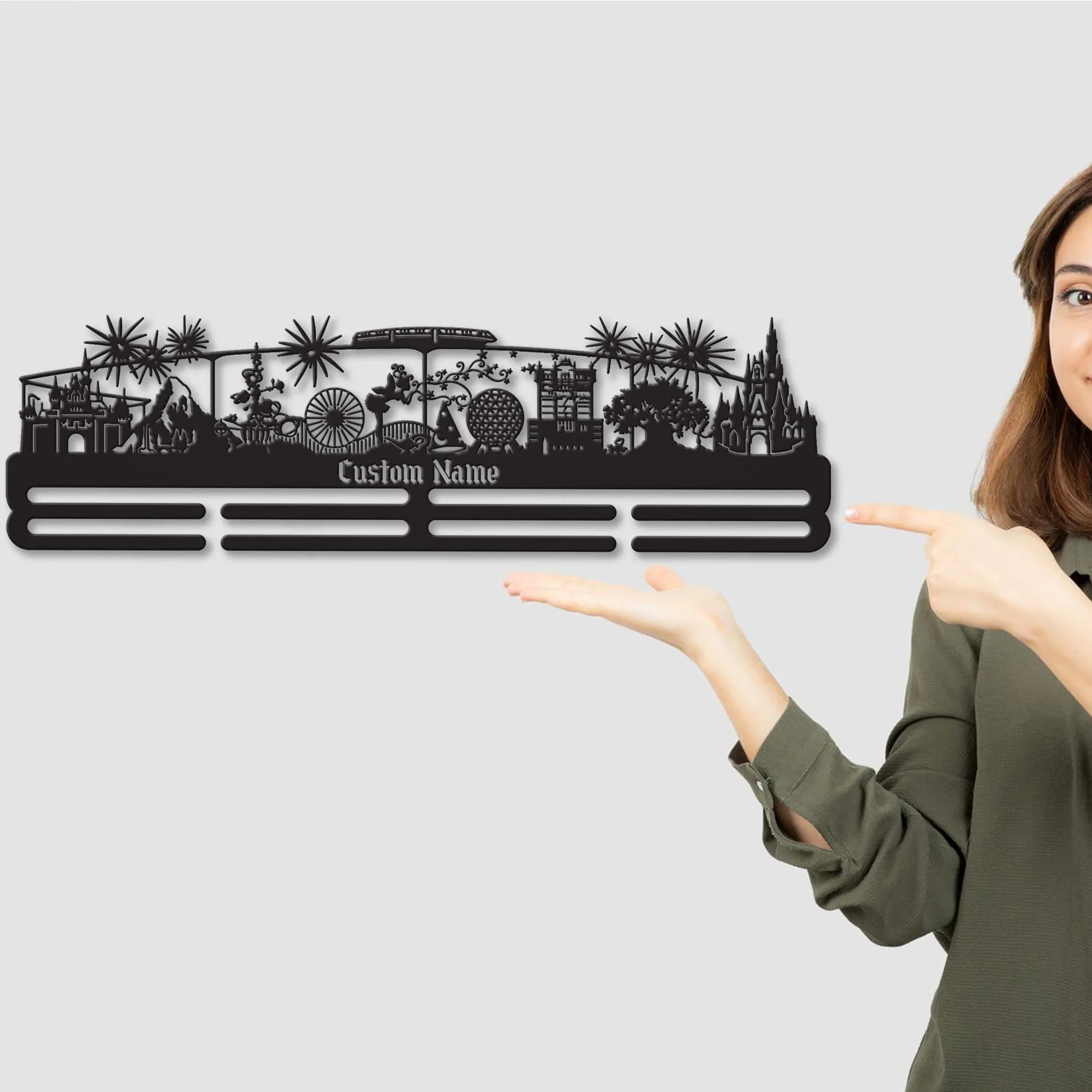 Enchanted Kingdom Medal Hanger – Personalized Stainless Steel Running Medal Rack | ChampionHanger - Champion Hanger