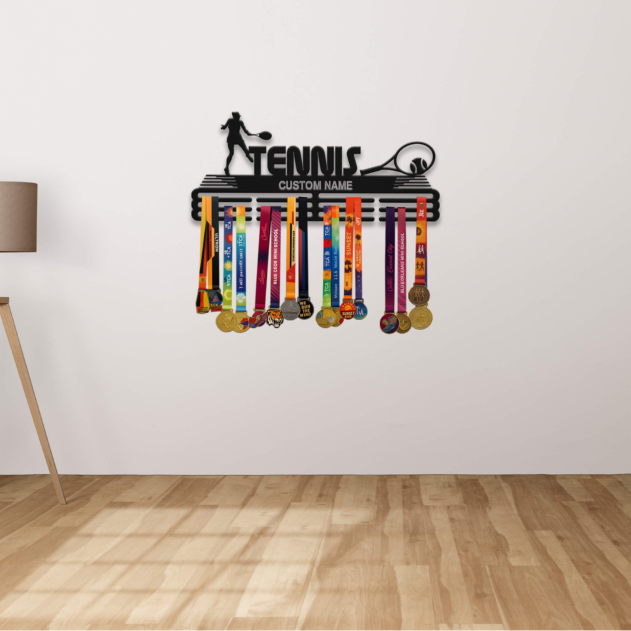 Personalized Stainless Steel Tennis Medal Hanger with Custom Name | ChampionHanger