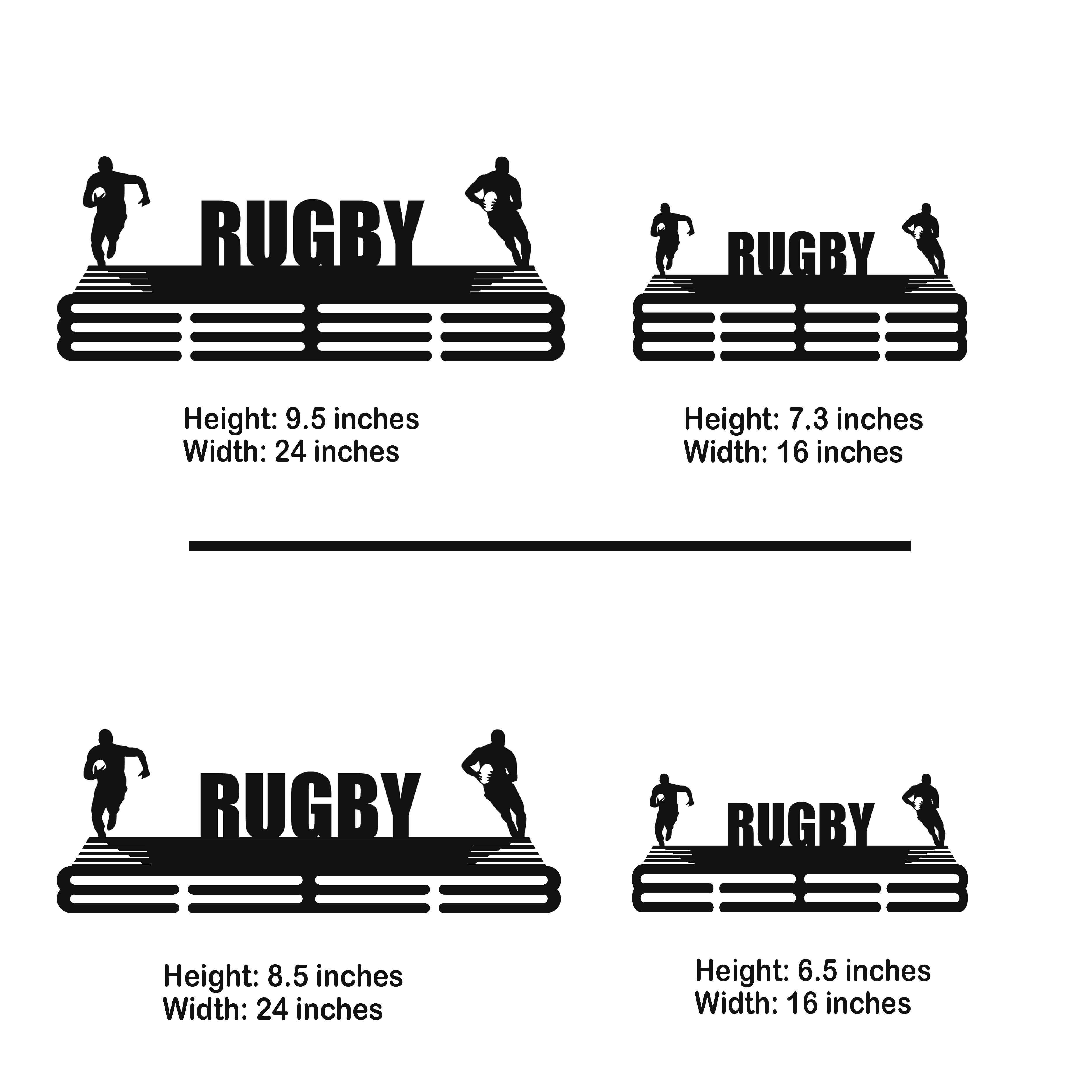 Rugby Medal Hanger – Personalized Metal Medal Holder – Stainless Steel Display Rack for Rugby Awards - Champion Hanger