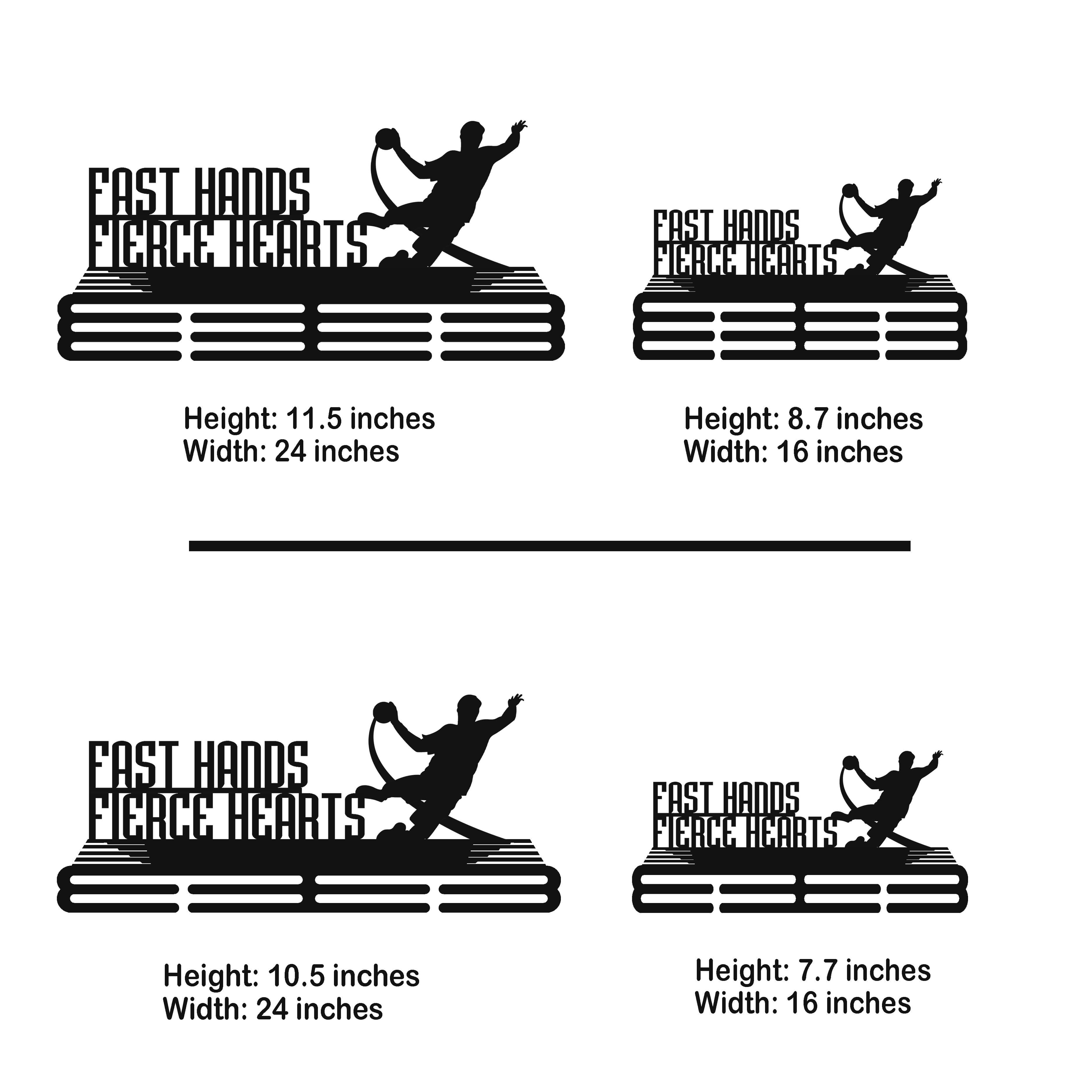 Personalized Handball Medal Hanger – Stainless Steel Medal Holder with Custom Name & Quote "Fast Hands Fierce Hearts" | ChampionHanger