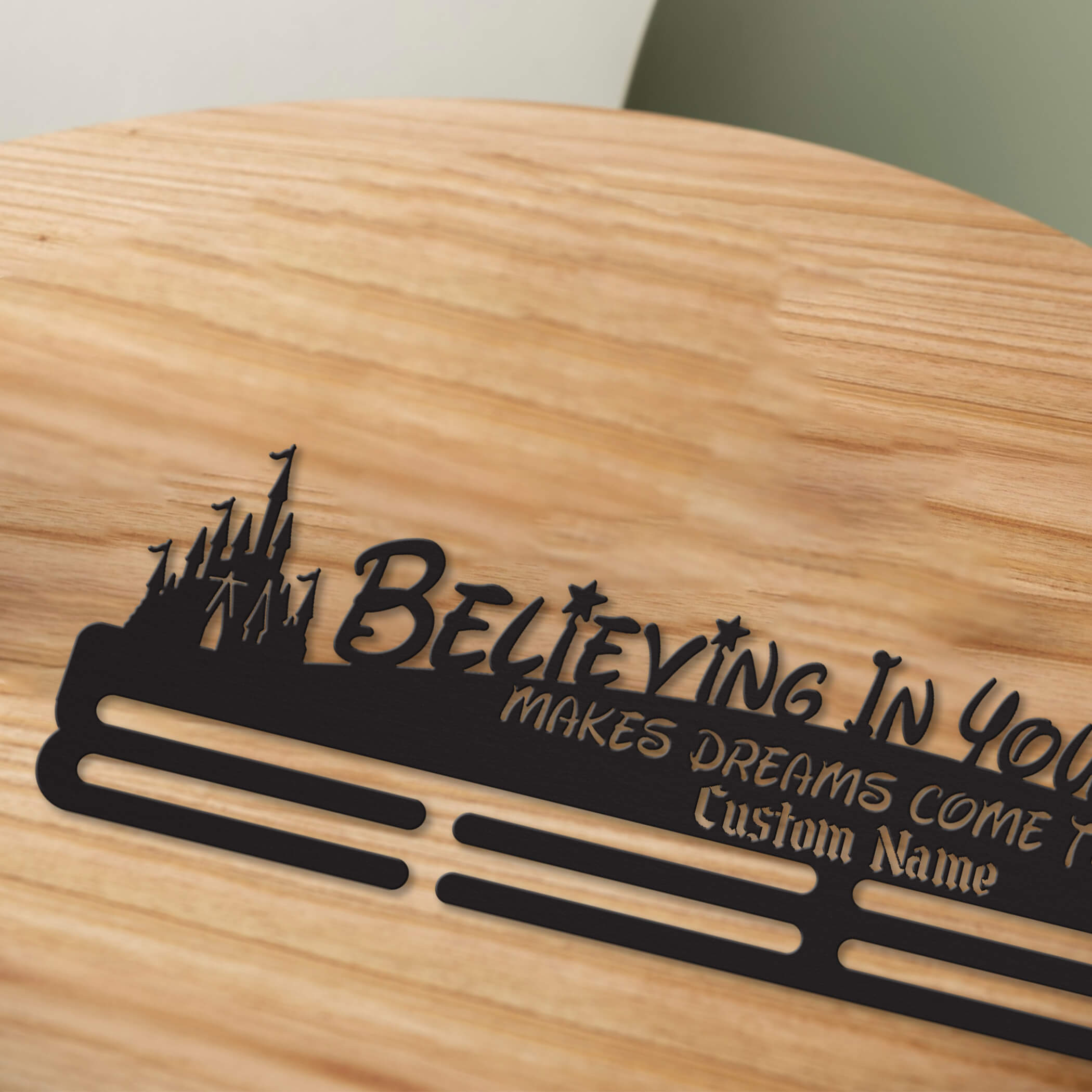 Stainless Steel Medal Hanger – Enchanted Marathon Theme with Inspirational Quote | ChampionHanger