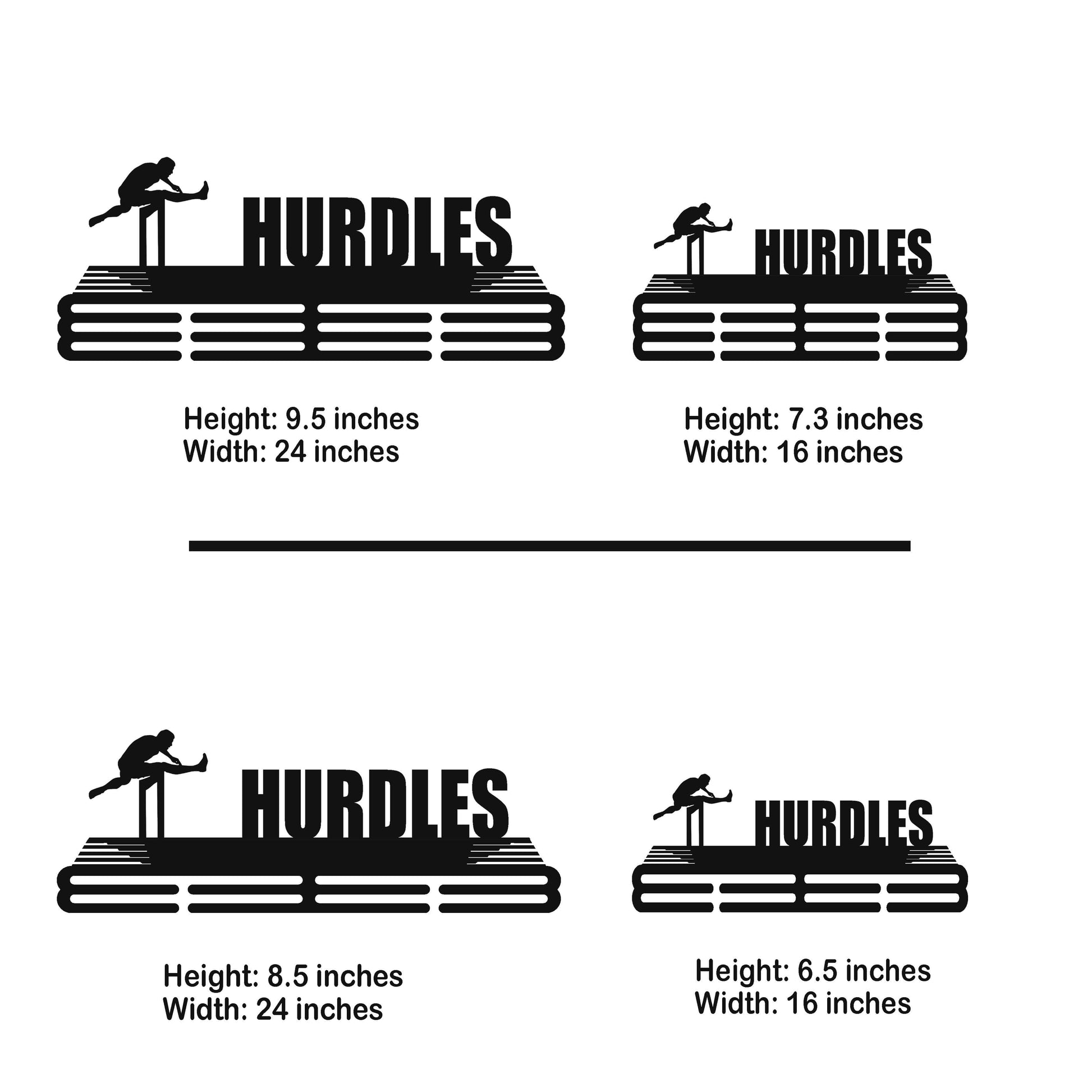 Hurdles Medal Hanger – Personalized Metal Medal Holder – Stainless Steel Wall Display Rack for Track & Field Awards - Champion Hanger
