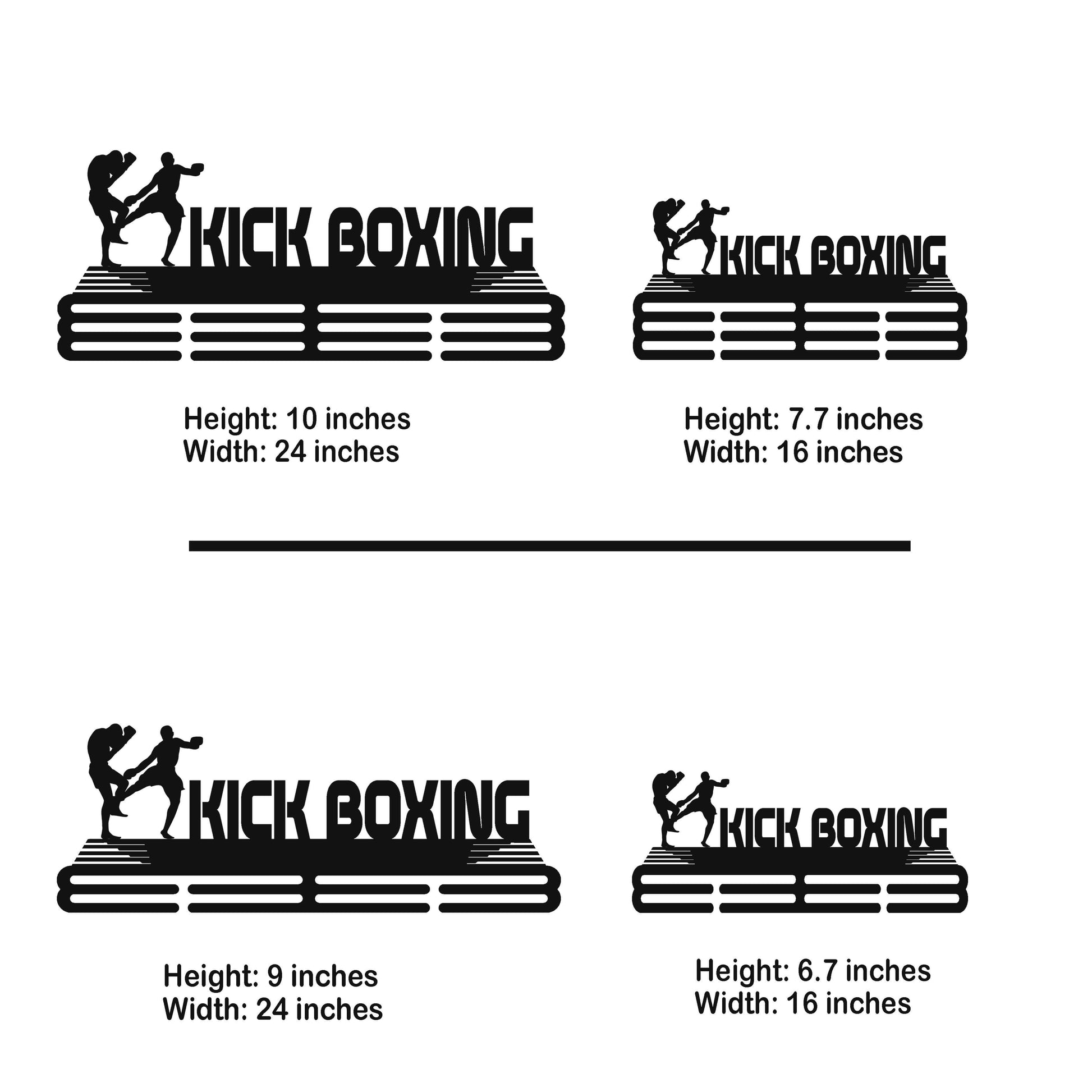 Personalized Kickboxing Medal Holder – Stainless Steel Wall Rack for Kickboxing Awards and Medals - Champion Hanger
