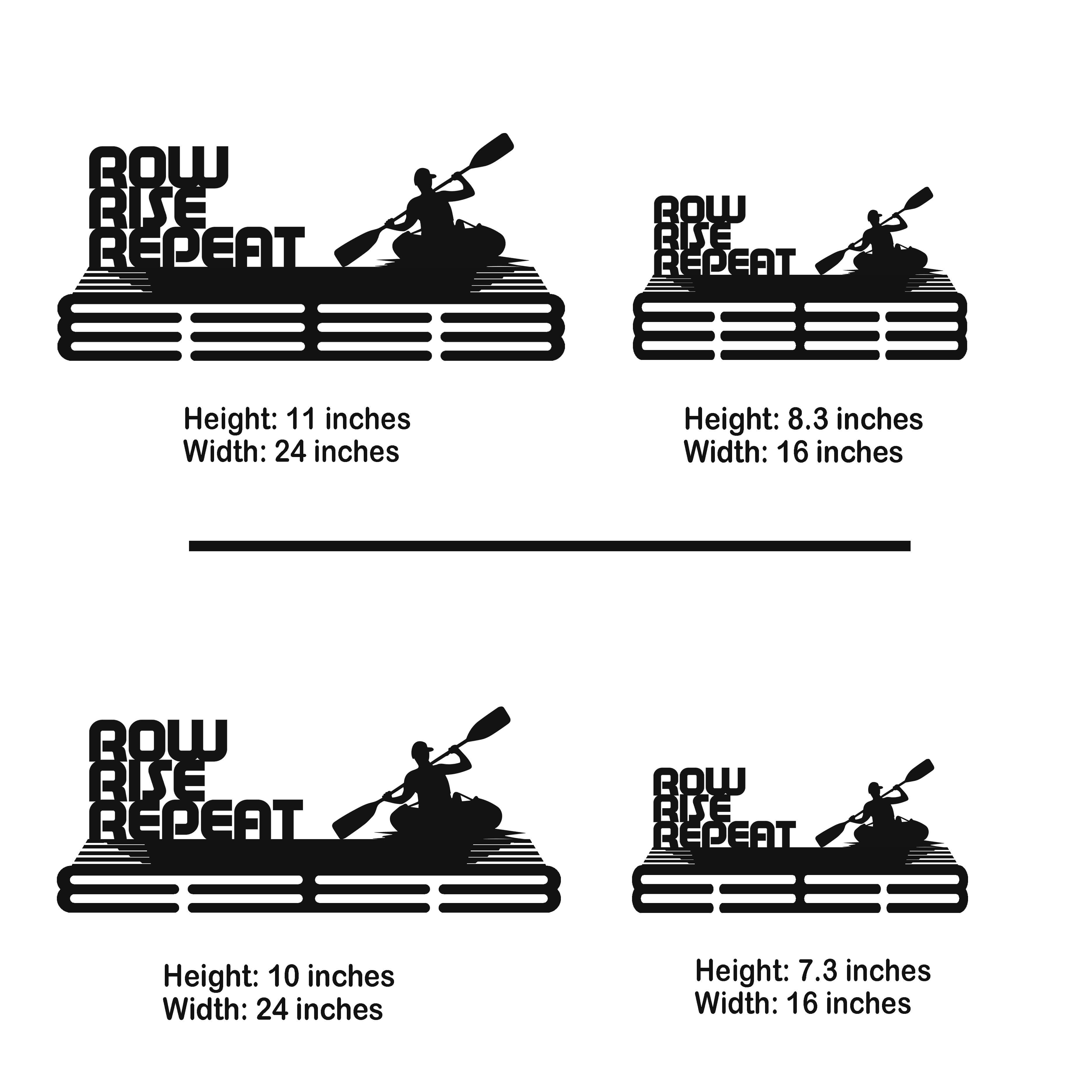 Personalized Kayak Medal Hanger – Stainless Steel Medal Holder with “Row Rise Repeat” Quote | Gifts for Kayakers | ChampionHanger