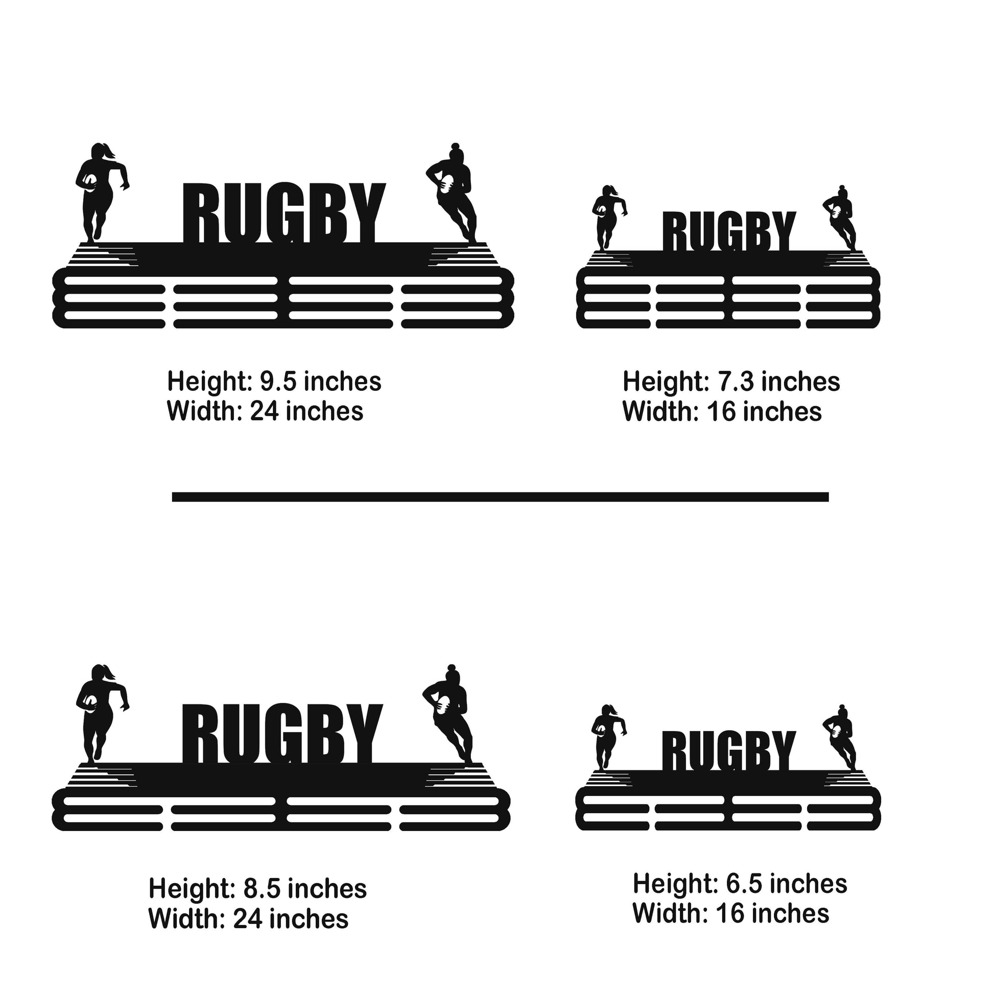 Rugby Medal Hanger – Personalized Metal Medal Holder – Stainless Steel Display Rack for Rugby Awards - Champion Hanger