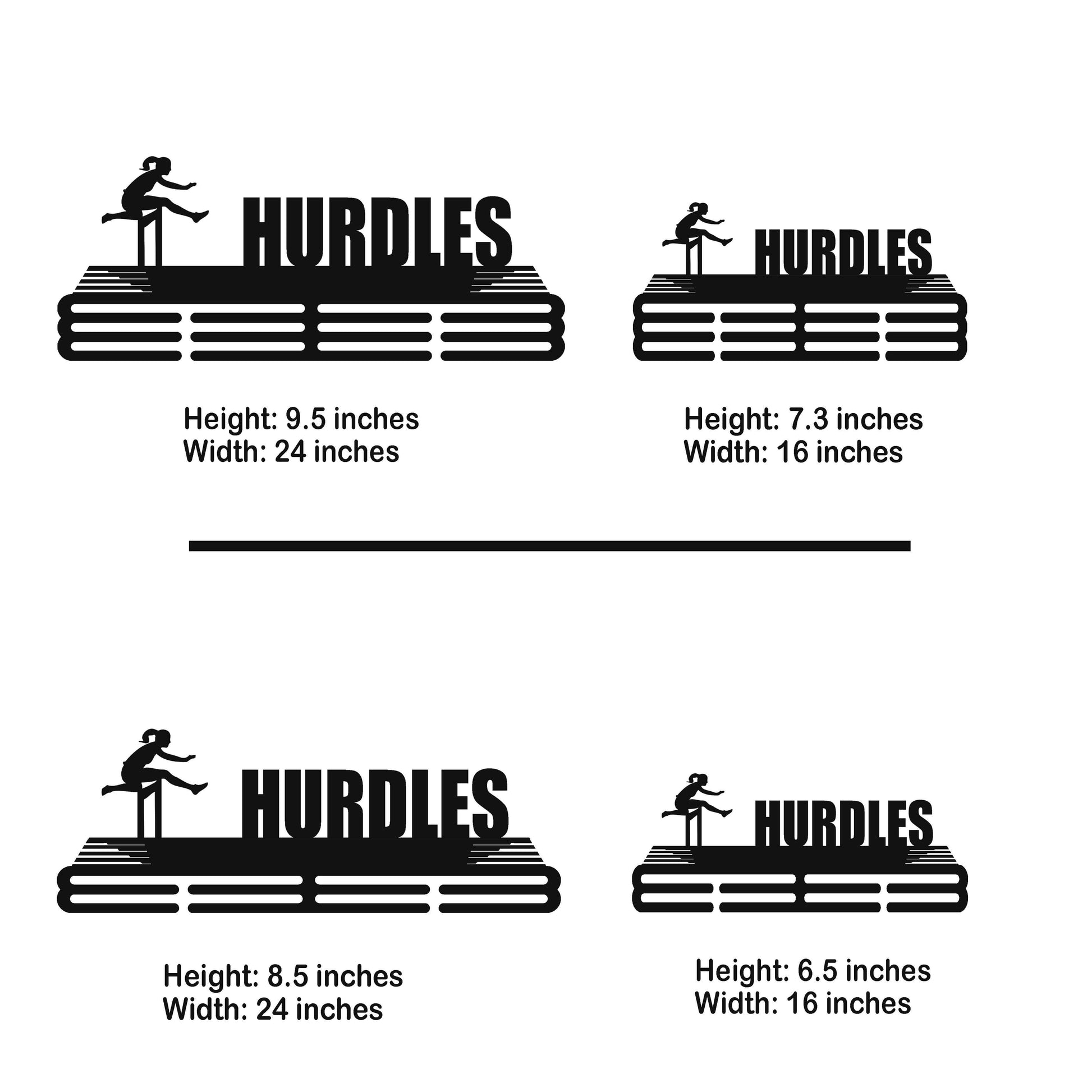 Hurdles Medal Hanger – Personalized Metal Medal Holder – Stainless Steel Wall Display Rack for Track & Field Awards - Champion Hanger