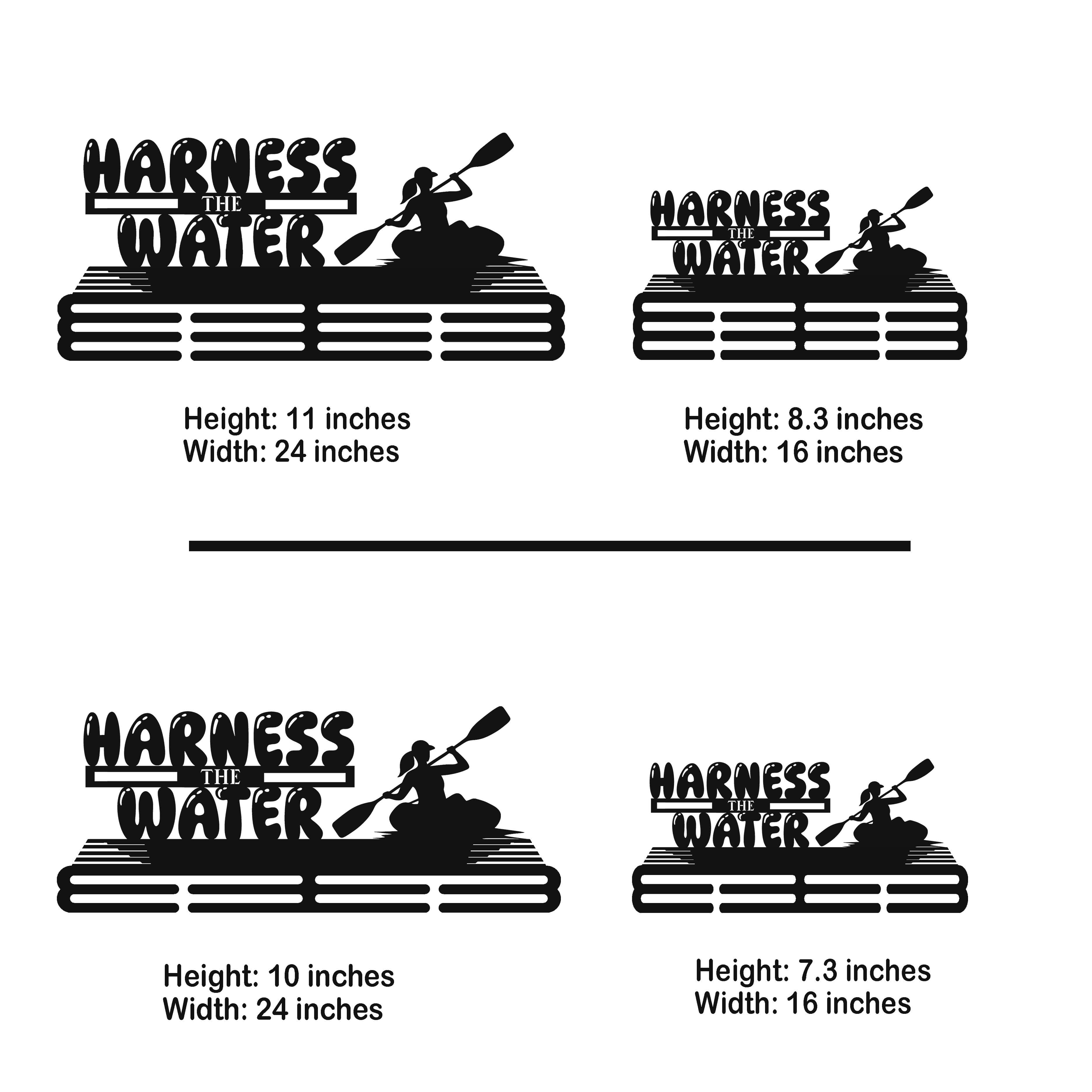 Personalized Kayak Medal Hanger – Stainless Steel Medal Holder with “Harness the Water” Quote | ChampionHanger