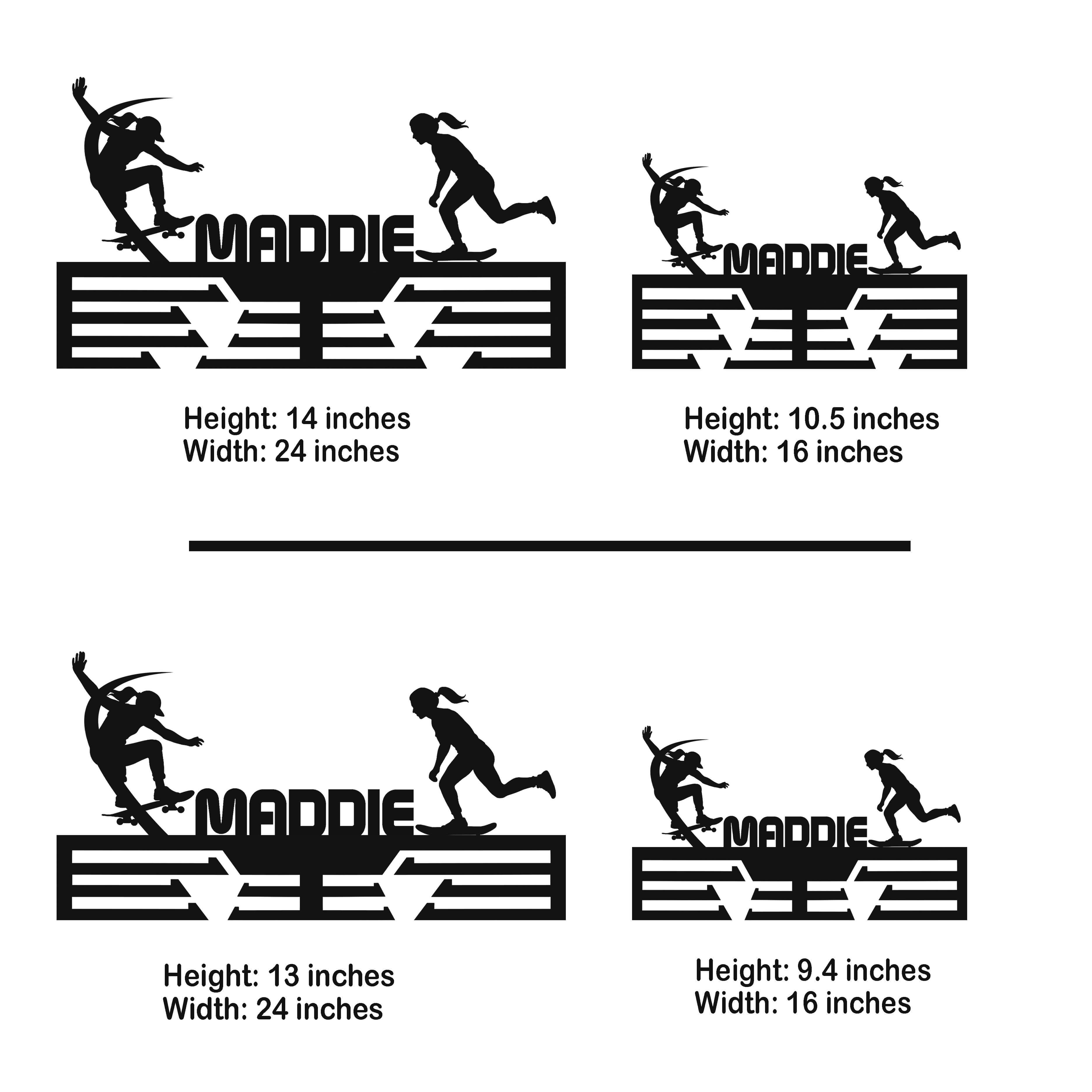Personalized Skateboarding Medal Rack – Custom Stainless Steel Medal Display for Skater Gifts - Champion Hanger