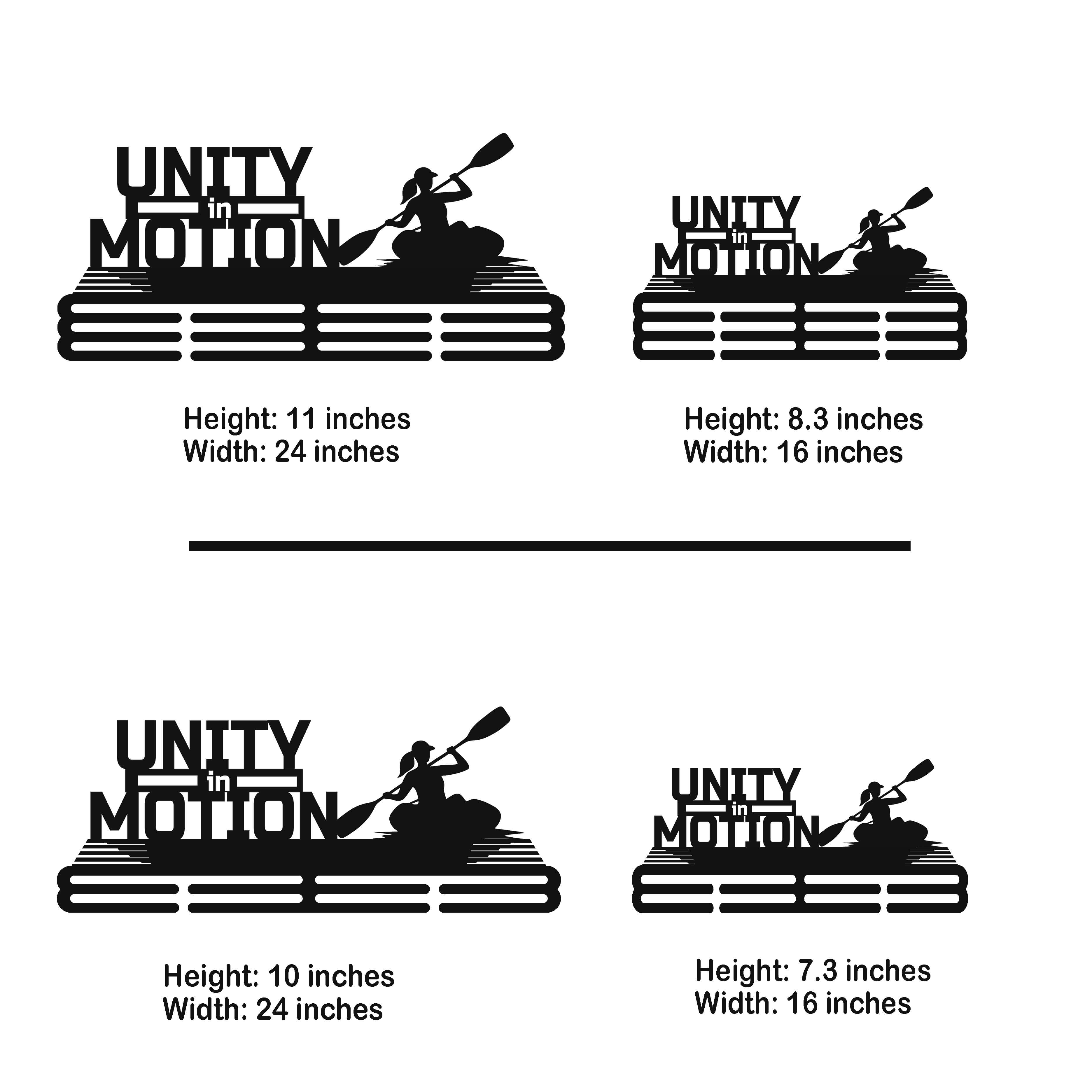 Personalized Kayak Medal Hanger with Quote "Unity in Motion" | Stainless Steel Medal Display | ChampionHanger