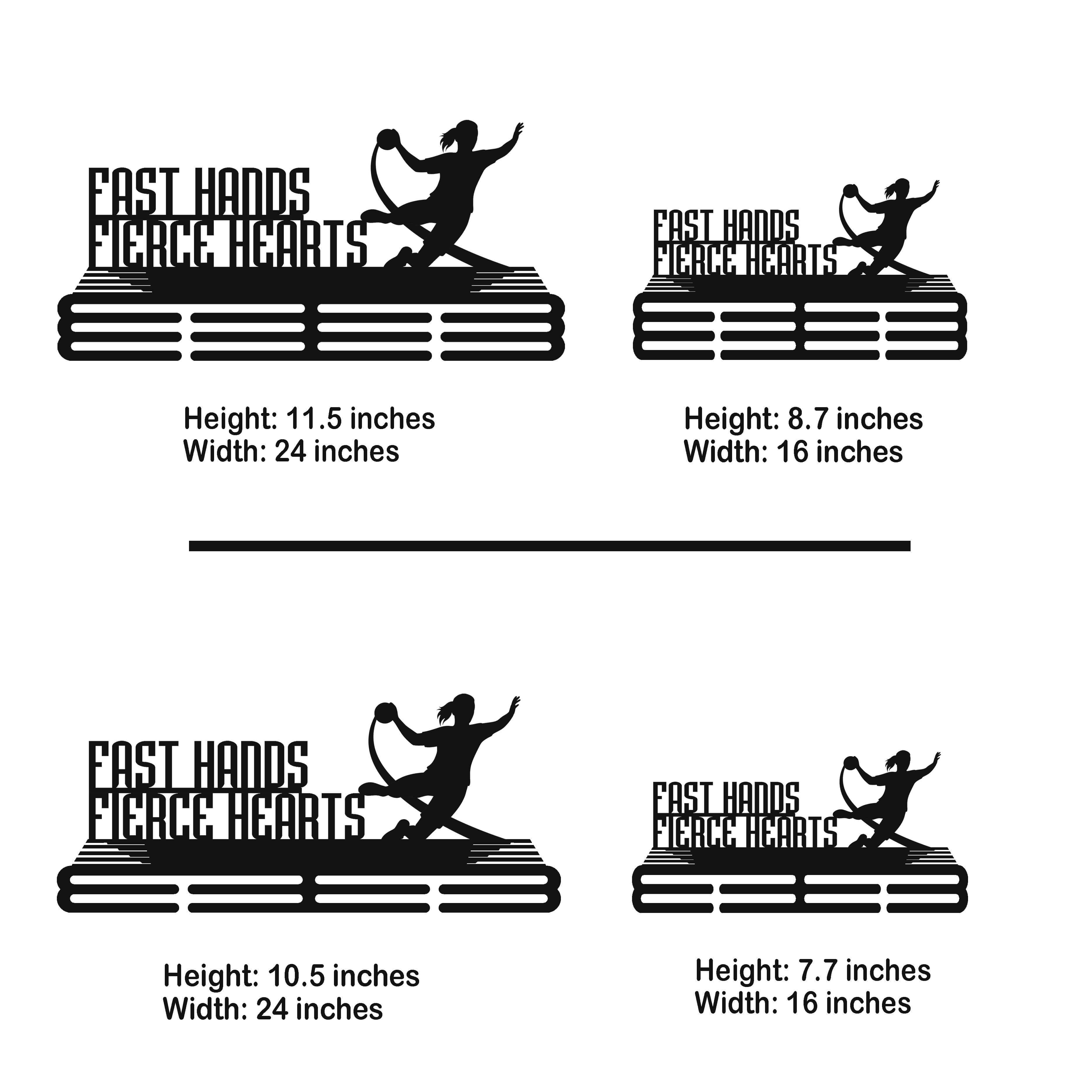 Personalized Handball Medal Hanger – Stainless Steel Medal Holder with Custom Name & Quote "Fast Hands Fierce Hearts" | ChampionHanger