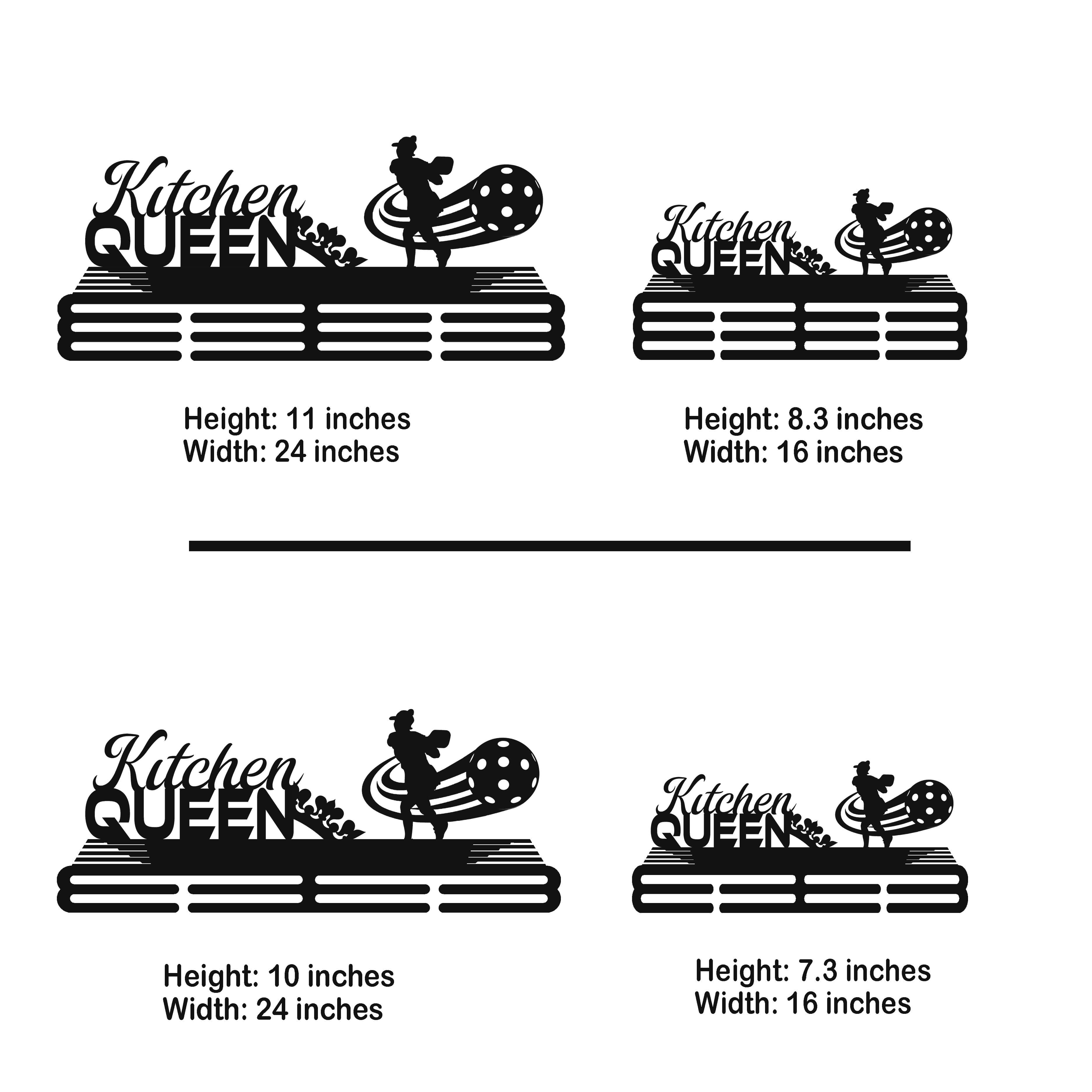 Personalized Pickleball Medal Hanger – Stainless Steel Wall Rack with “Kitchen Queen” & “Kitchen King” Quotes | ChampionHanger