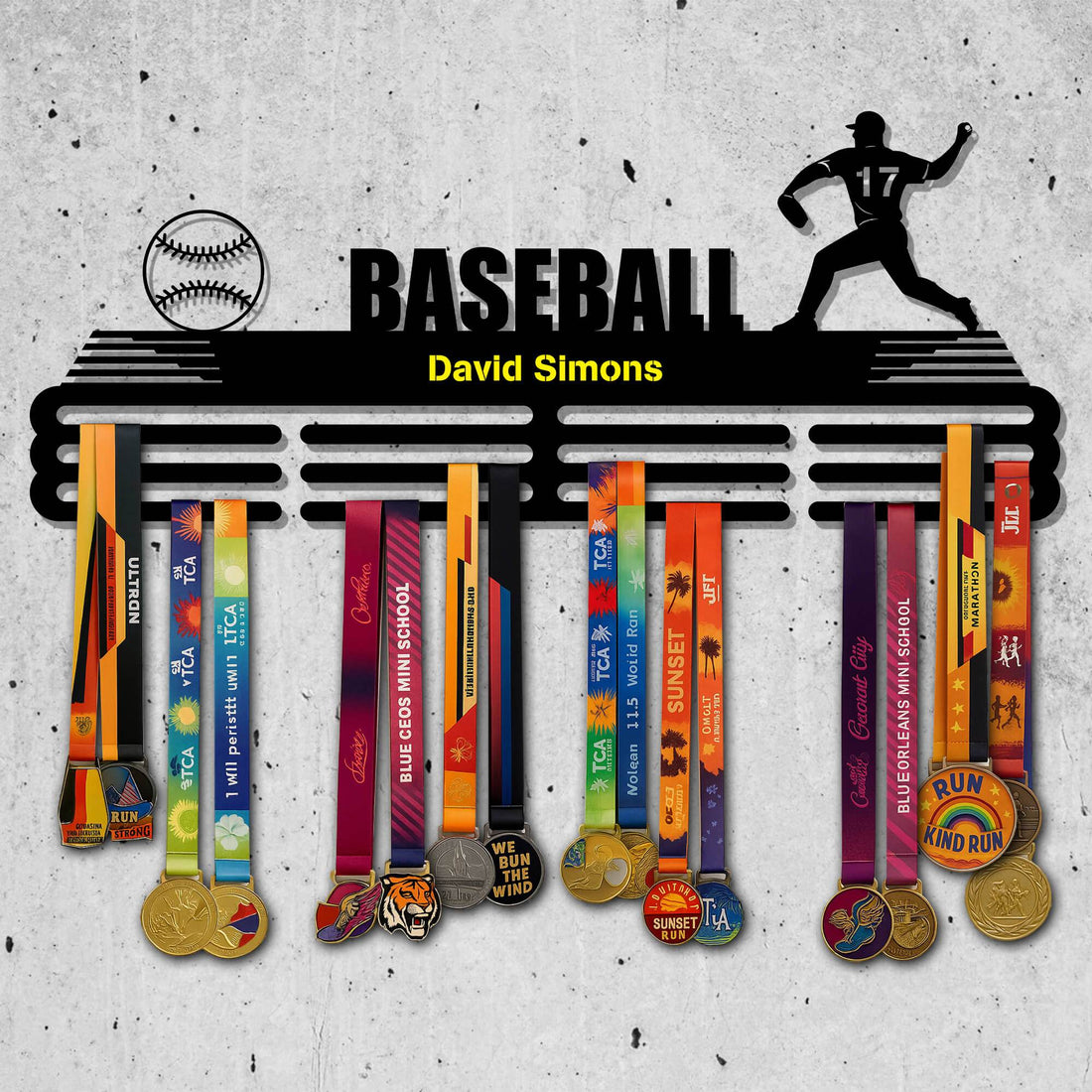 Pitcher Baseball Medal Display Rack – Sturdy Metal Hanger for Medals – Stainless Steel Display Rack - Champion Hanger