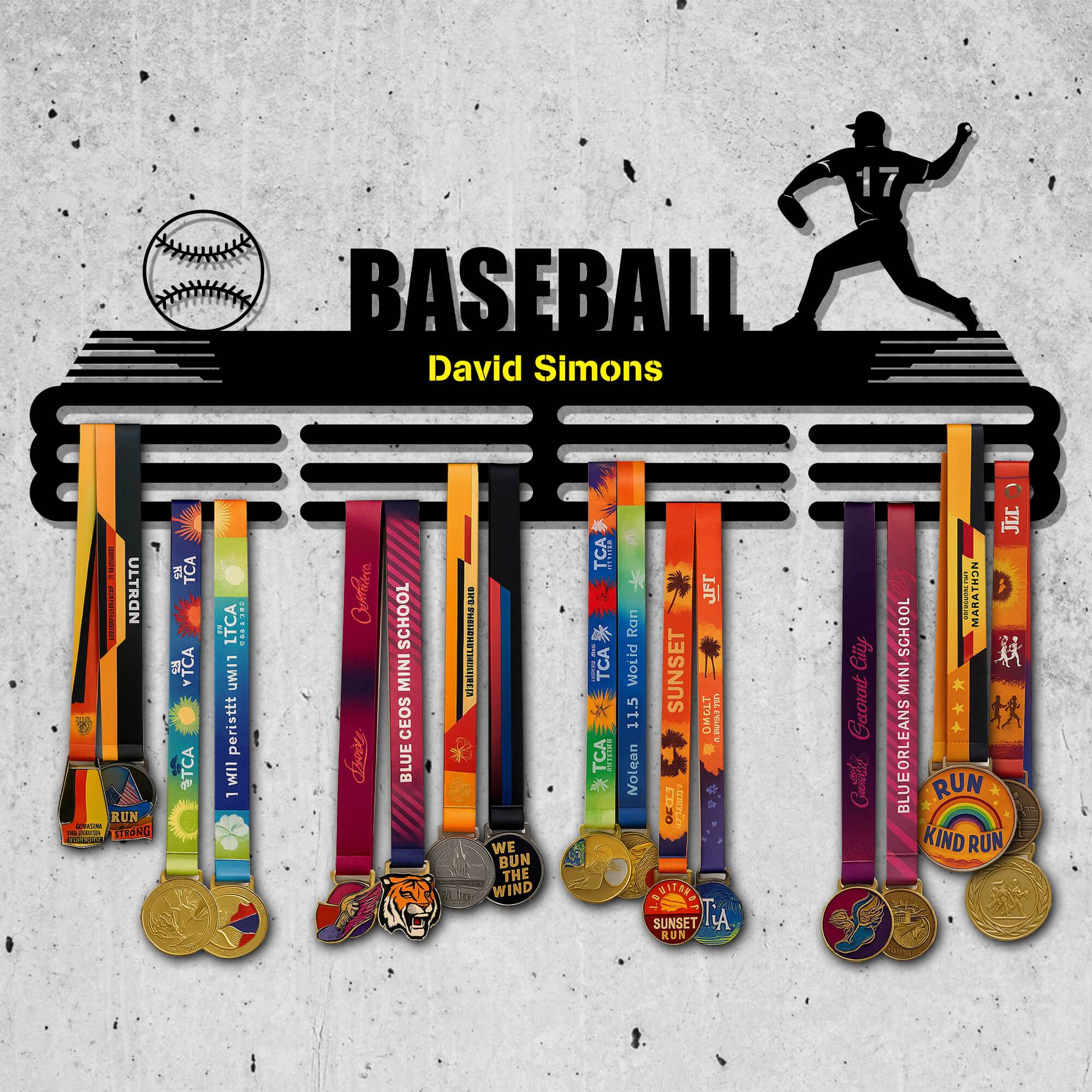Pitcher Baseball Medal Display Rack – Sturdy Metal Hanger for Medals – Stainless Steel Display Rack - Champion Hanger