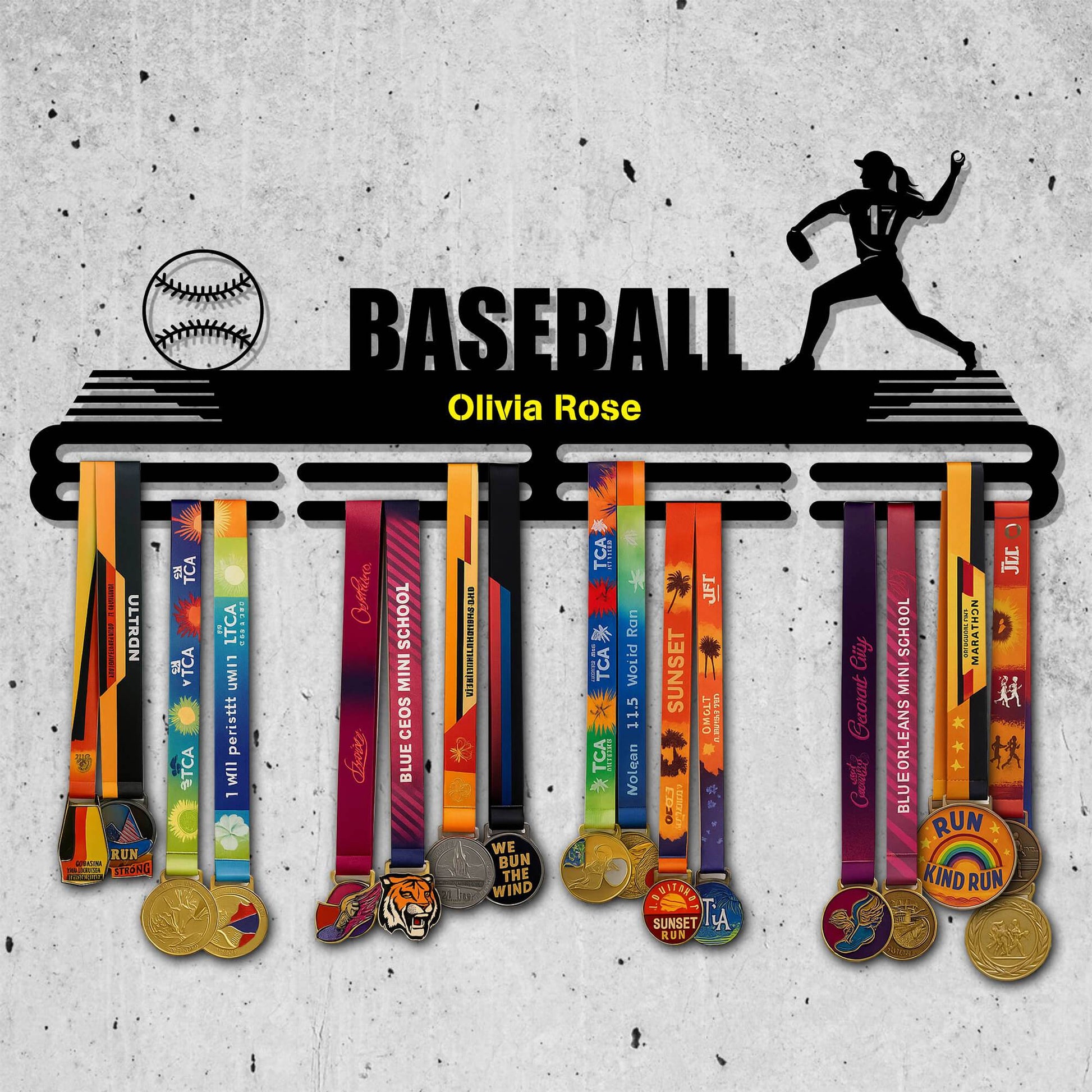 Pitcher Baseball Medal Display Rack – Sturdy Metal Hanger for Medals – Stainless Steel Display Rack - Champion Hanger