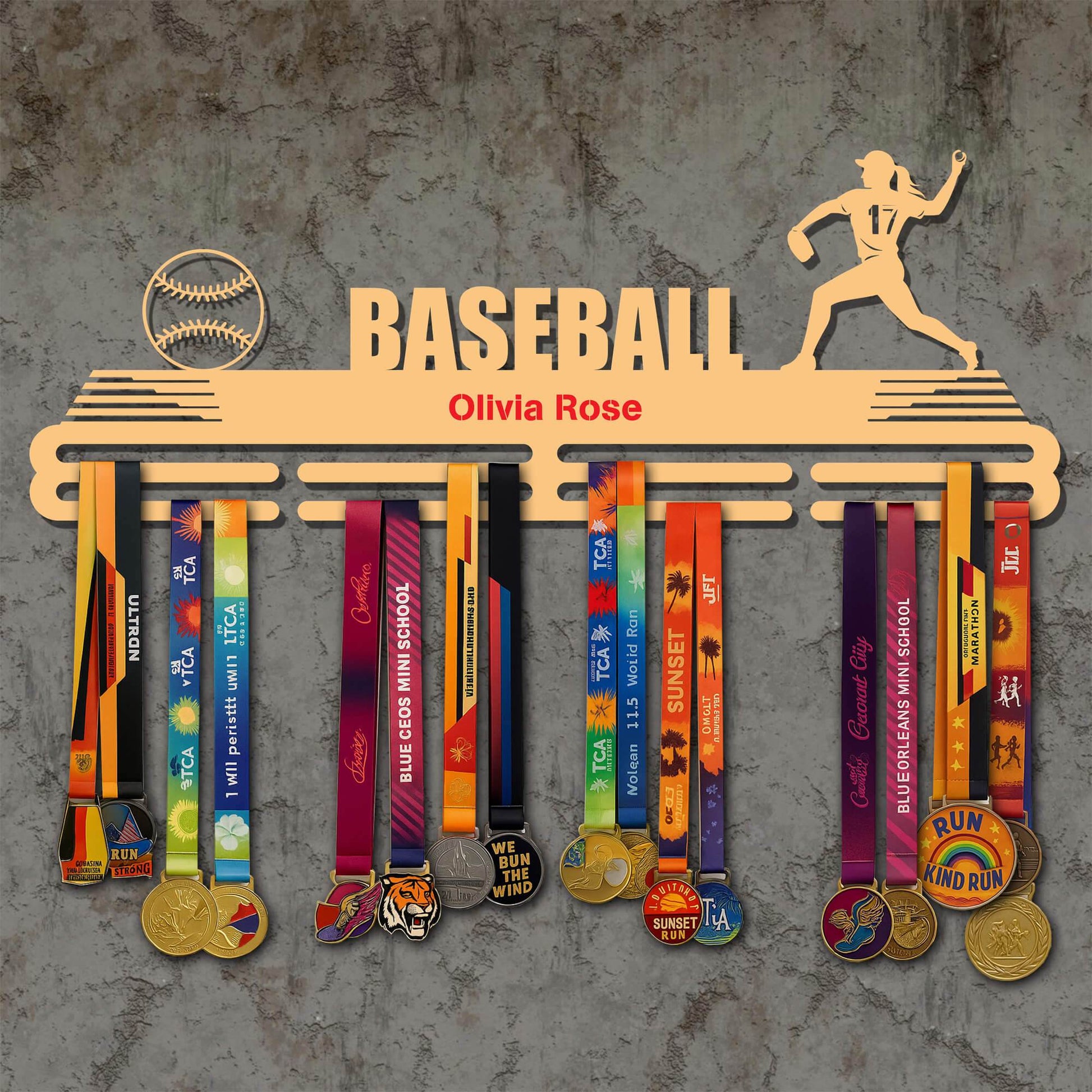 Pitcher Baseball Medal Display Rack – Sturdy Metal Hanger for Medals – Stainless Steel Display Rack - Champion Hanger