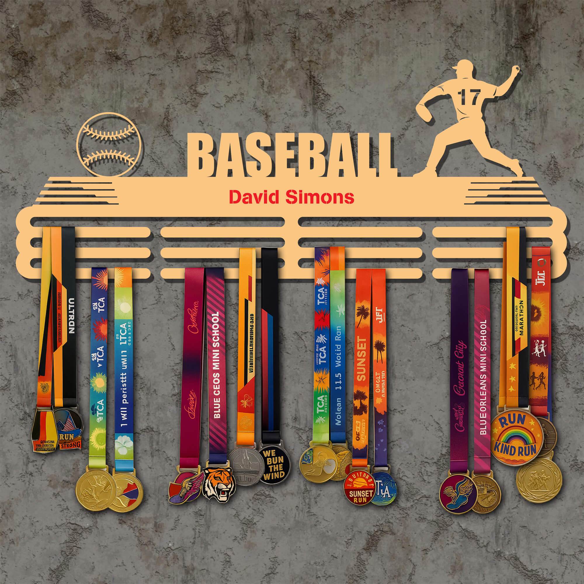 Pitcher Baseball Medal Display Rack – Sturdy Metal Hanger for Medals – Stainless Steel Display Rack - Champion Hanger