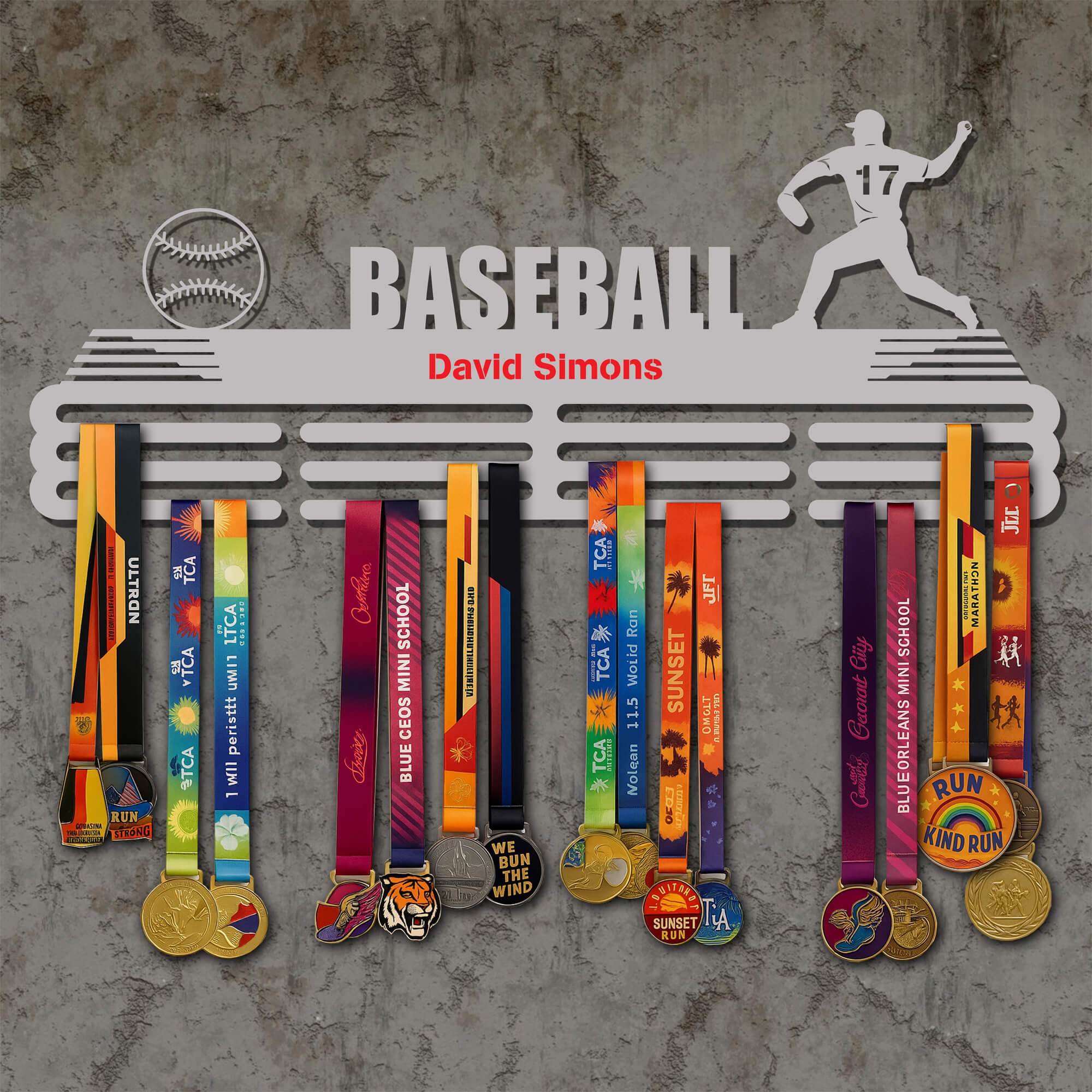 Pitcher Baseball Medal Display Rack – Sturdy Metal Hanger for Medals – Stainless Steel Display Rack - Champion Hanger