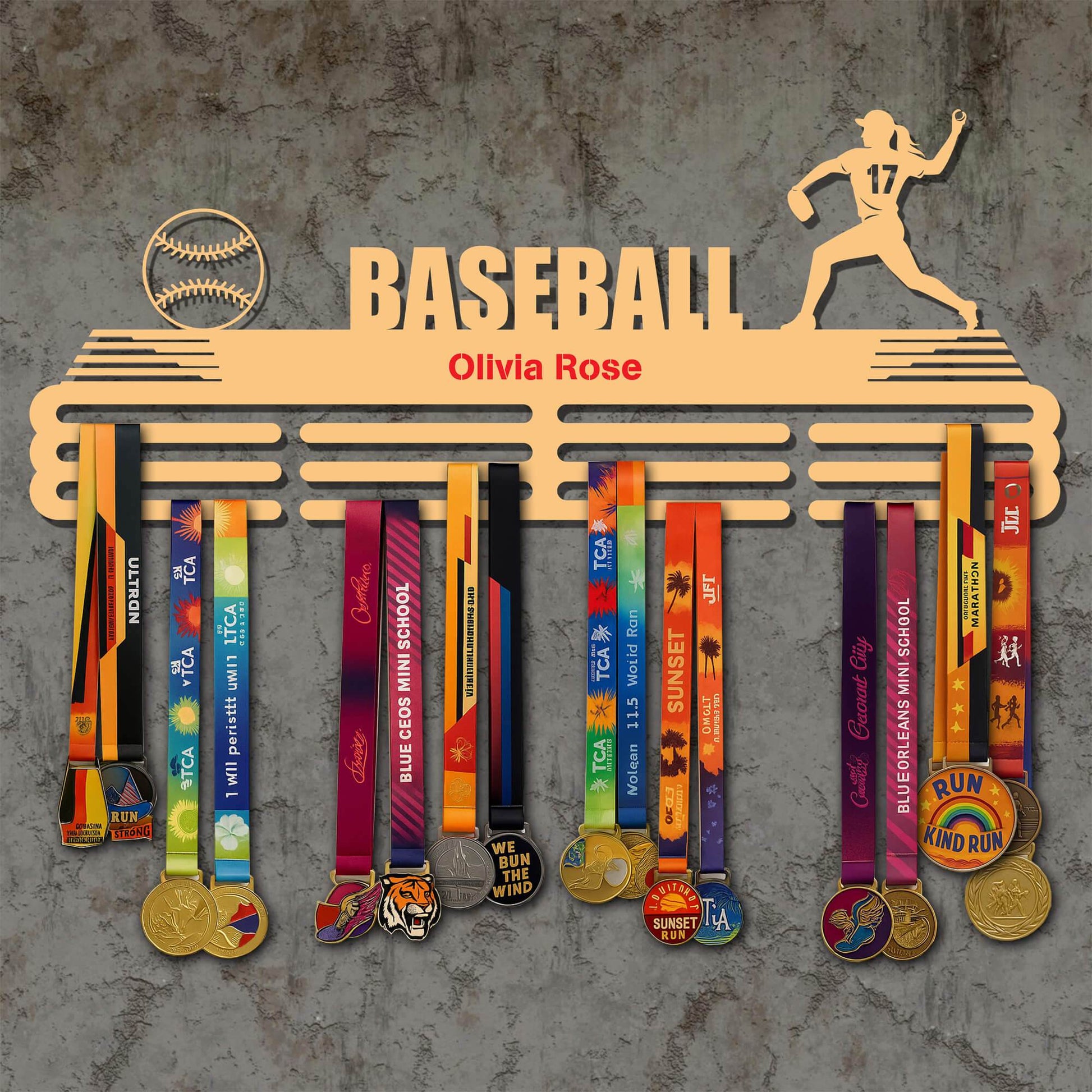 Pitcher Baseball Medal Display Rack – Sturdy Metal Hanger for Medals – Stainless Steel Display Rack - Champion Hanger