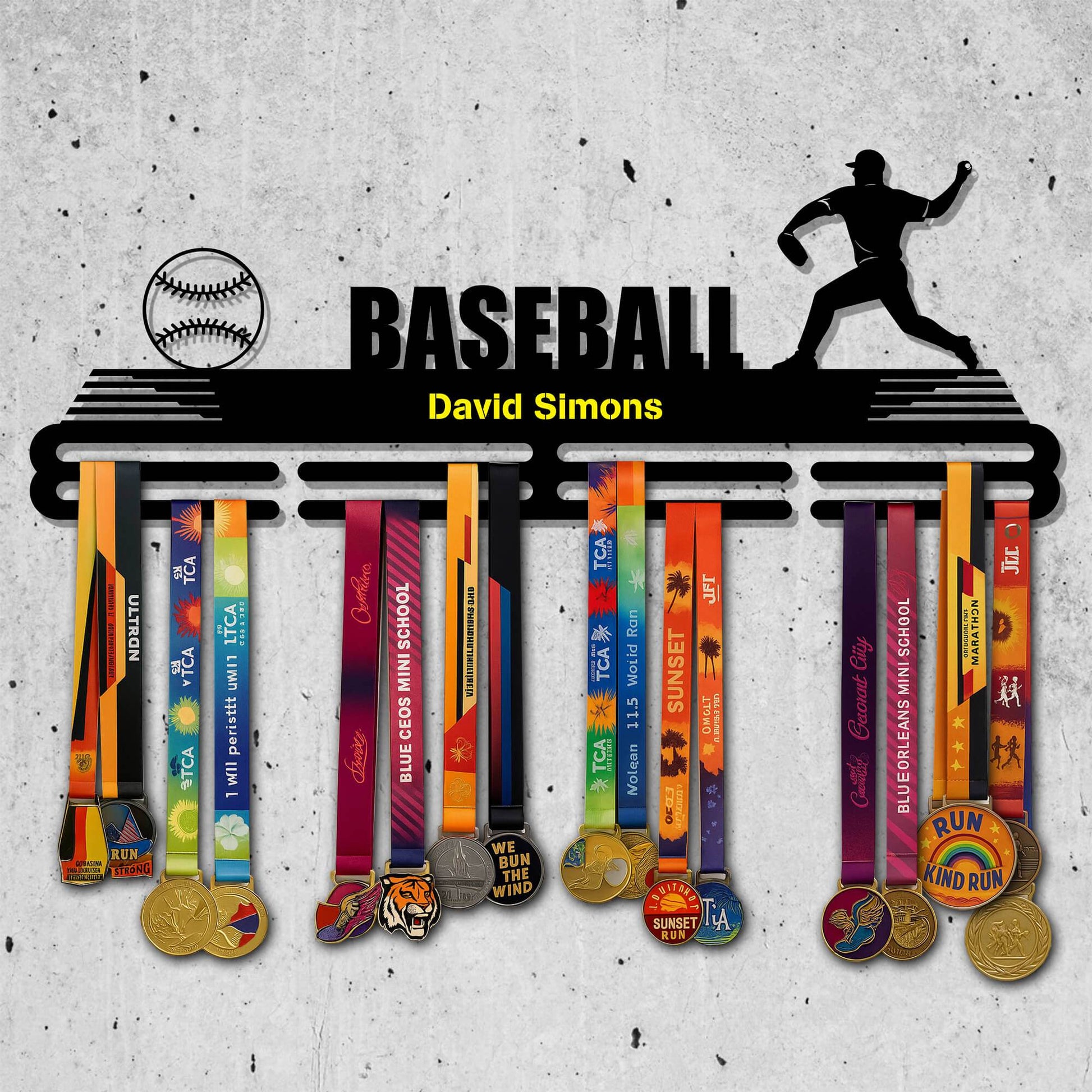 Pitcher Baseball Medal Display Rack – Sturdy Metal Hanger for Medals – Stainless Steel Display Rack - Champion Hanger