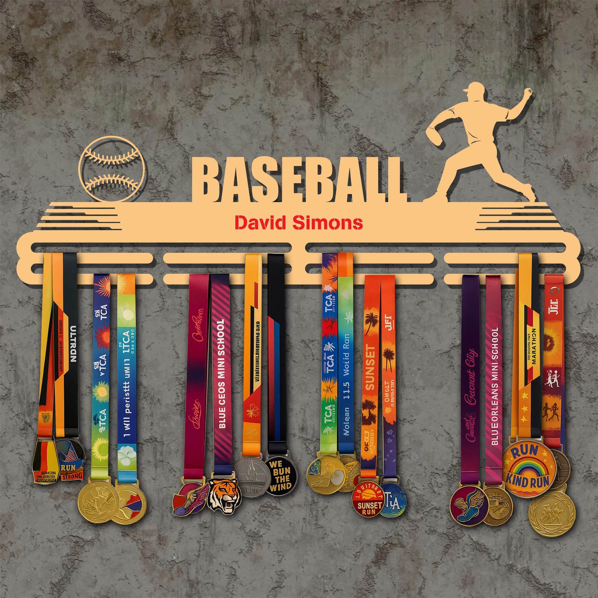 Pitcher Baseball Medal Display Rack – Sturdy Metal Hanger for Medals – Stainless Steel Display Rack - Champion Hanger