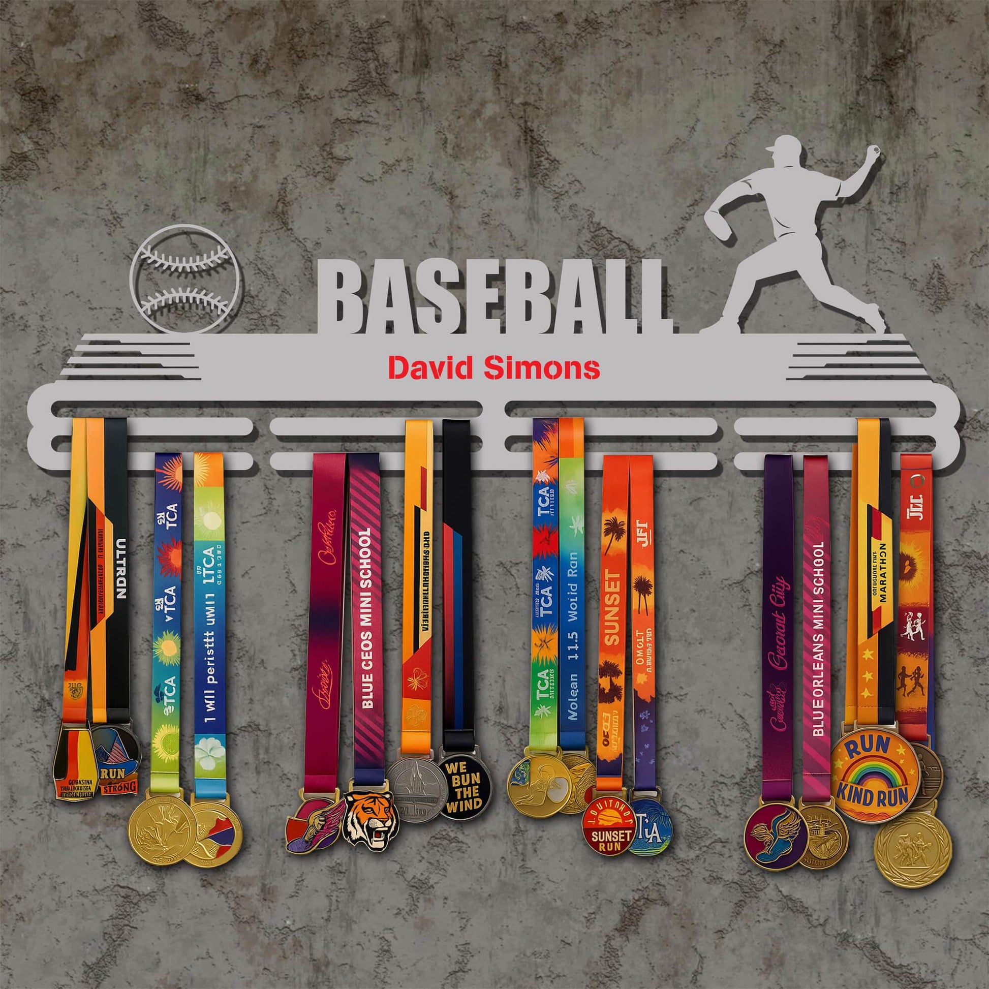 Pitcher Baseball Medal Display Rack – Sturdy Metal Hanger for Medals – Stainless Steel Display Rack - Champion Hanger
