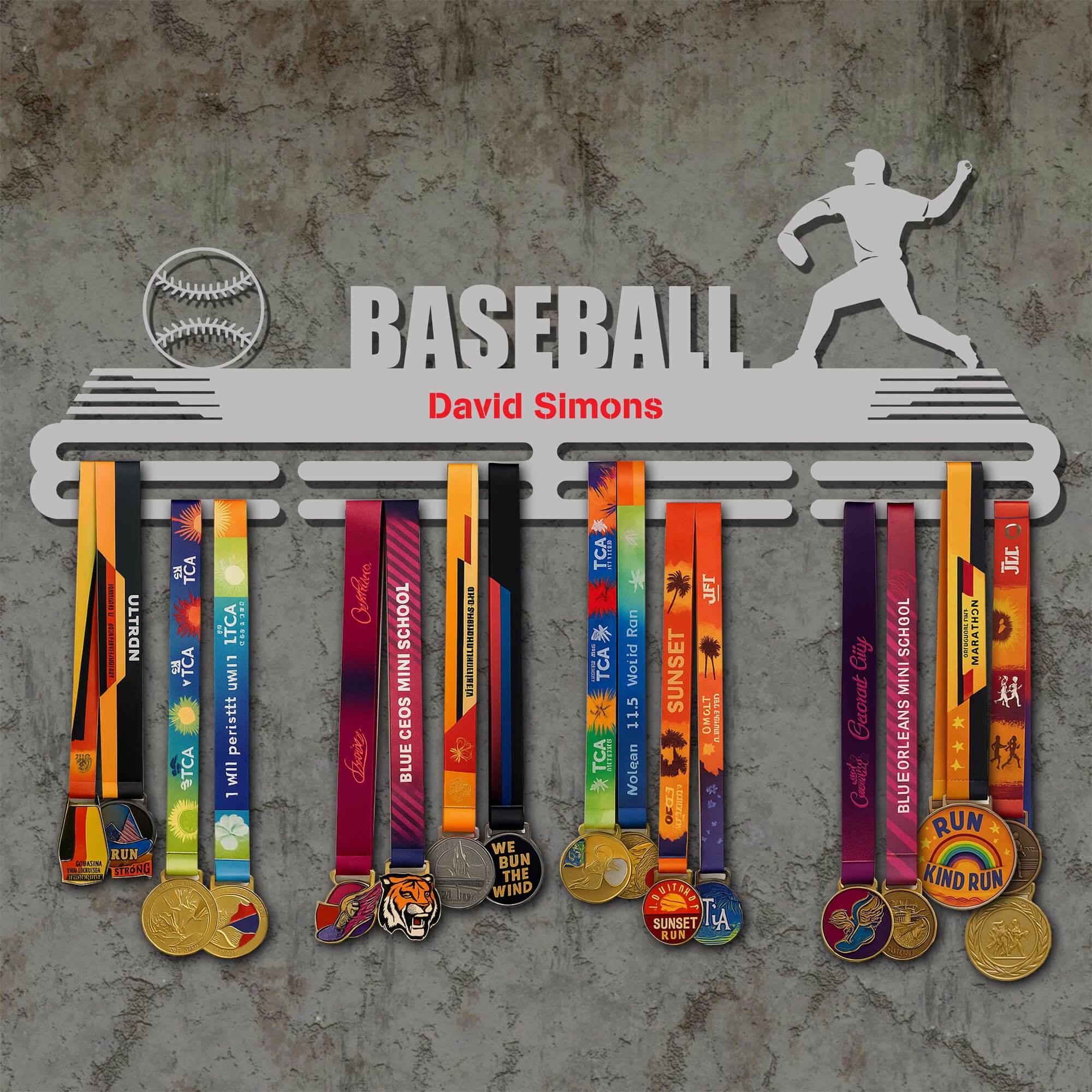 Pitcher Baseball Medal Display Rack – Sturdy Metal Hanger for Medals – Stainless Steel Display Rack - Champion Hanger