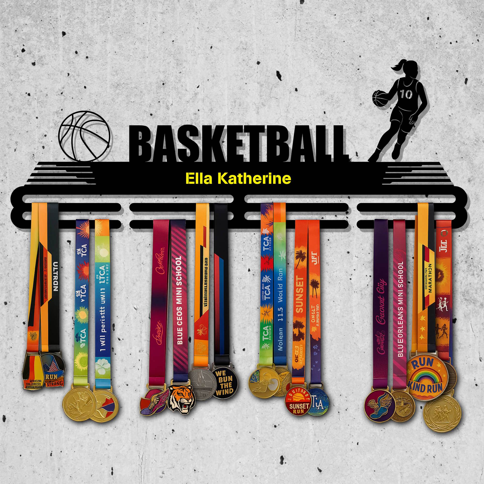 Metal Basketball Medal Holder – Metal Hanger for Basketball Awards – Stainless Steel Display Rack - Champion Hanger