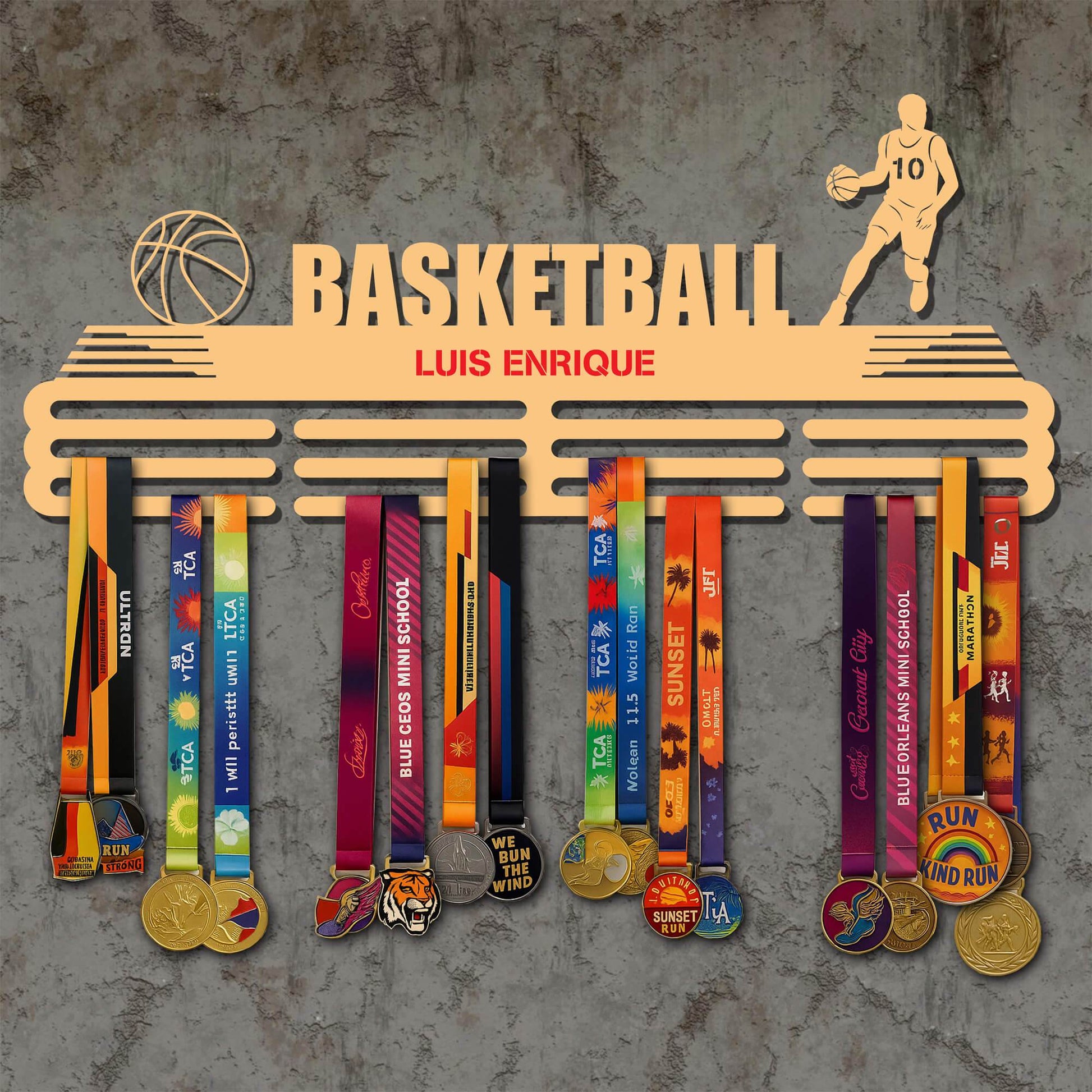 Metal Basketball Medal Holder – Metal Hanger for Basketball Awards – Stainless Steel Display Rack - Champion Hanger