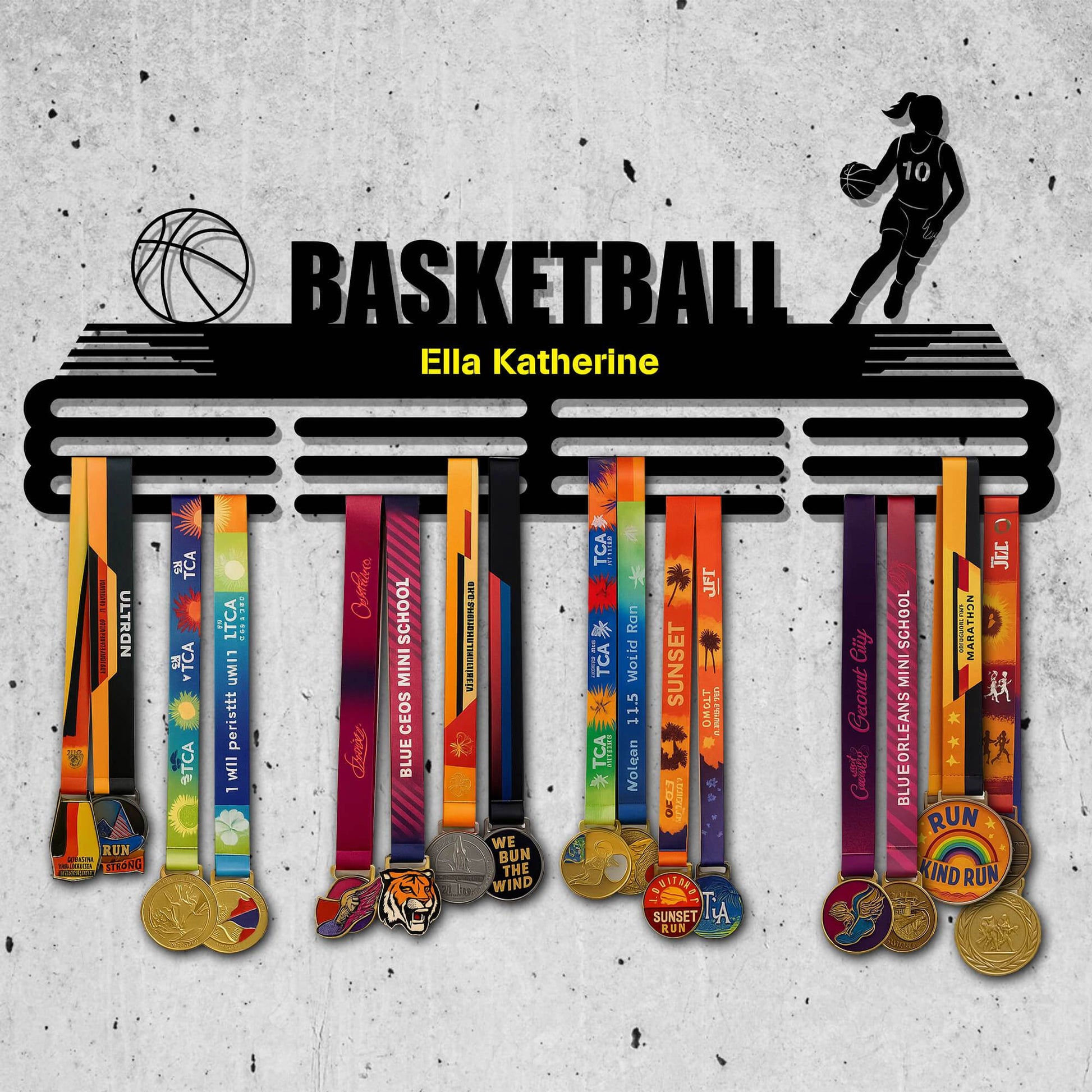 Metal Basketball Medal Holder – Metal Hanger for Basketball Awards – Stainless Steel Display Rack - Champion Hanger