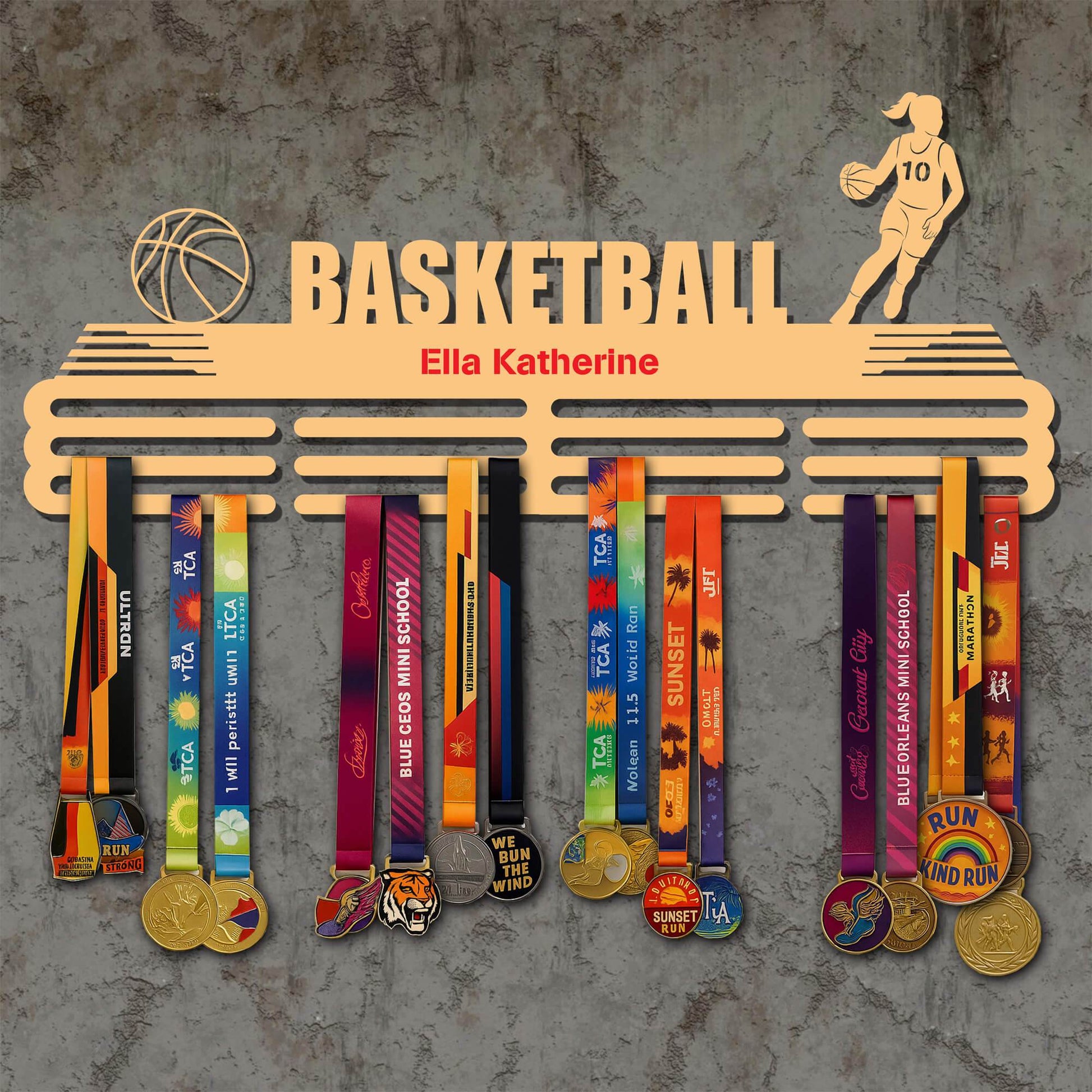 Metal Basketball Medal Holder – Metal Hanger for Basketball Awards – Stainless Steel Display Rack - Champion Hanger