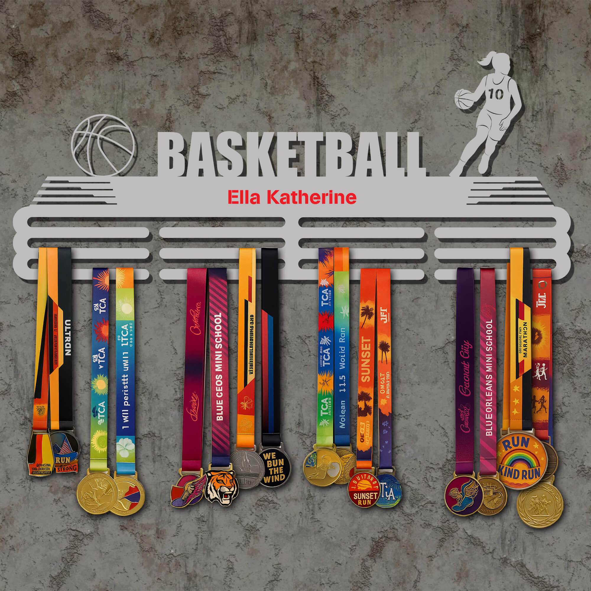Metal Basketball Medal Holder – Metal Hanger for Basketball Awards – Stainless Steel Display Rack - Champion Hanger