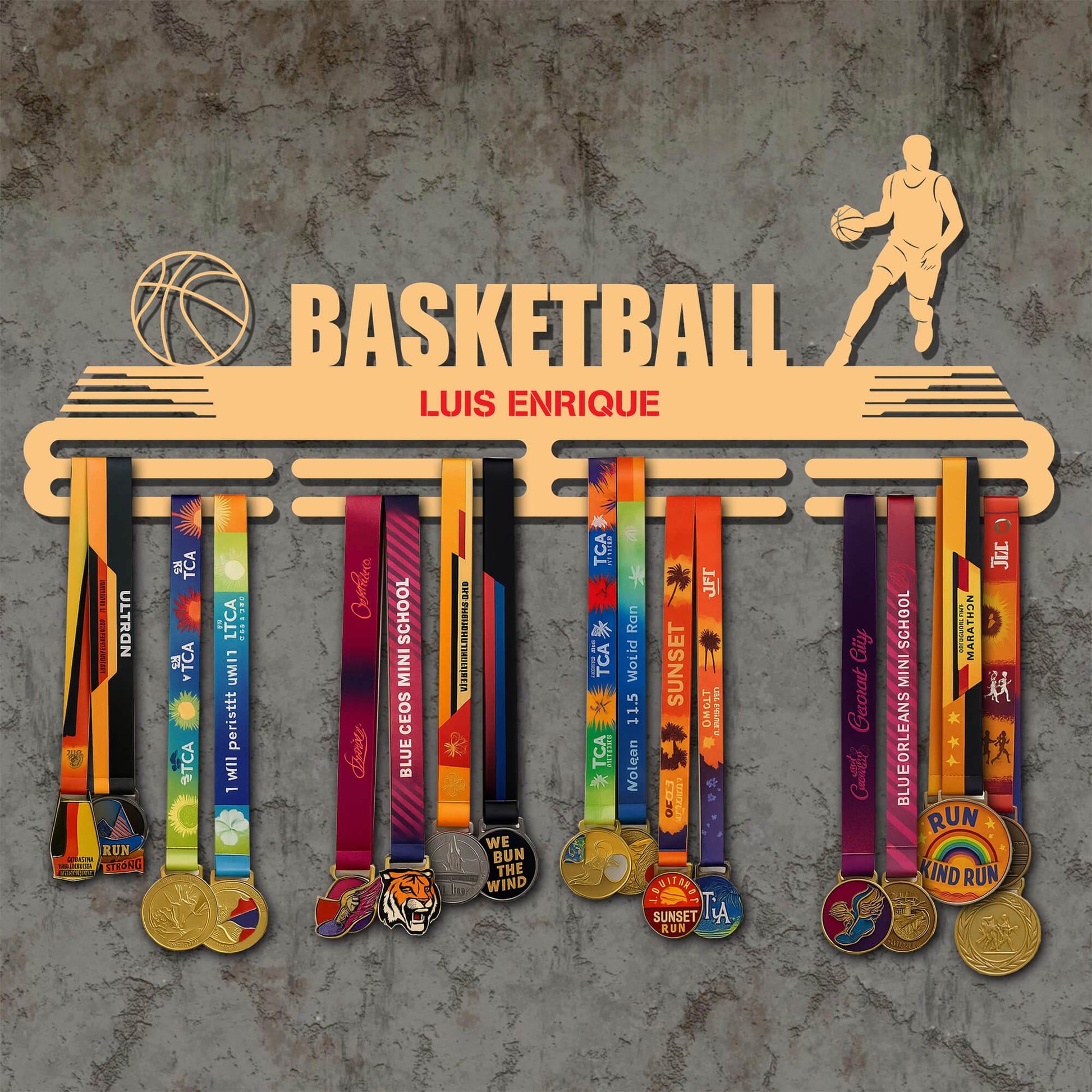 Metal Basketball Medal Holder – Metal Hanger for Basketball Awards – Stainless Steel Display Rack - Champion Hanger