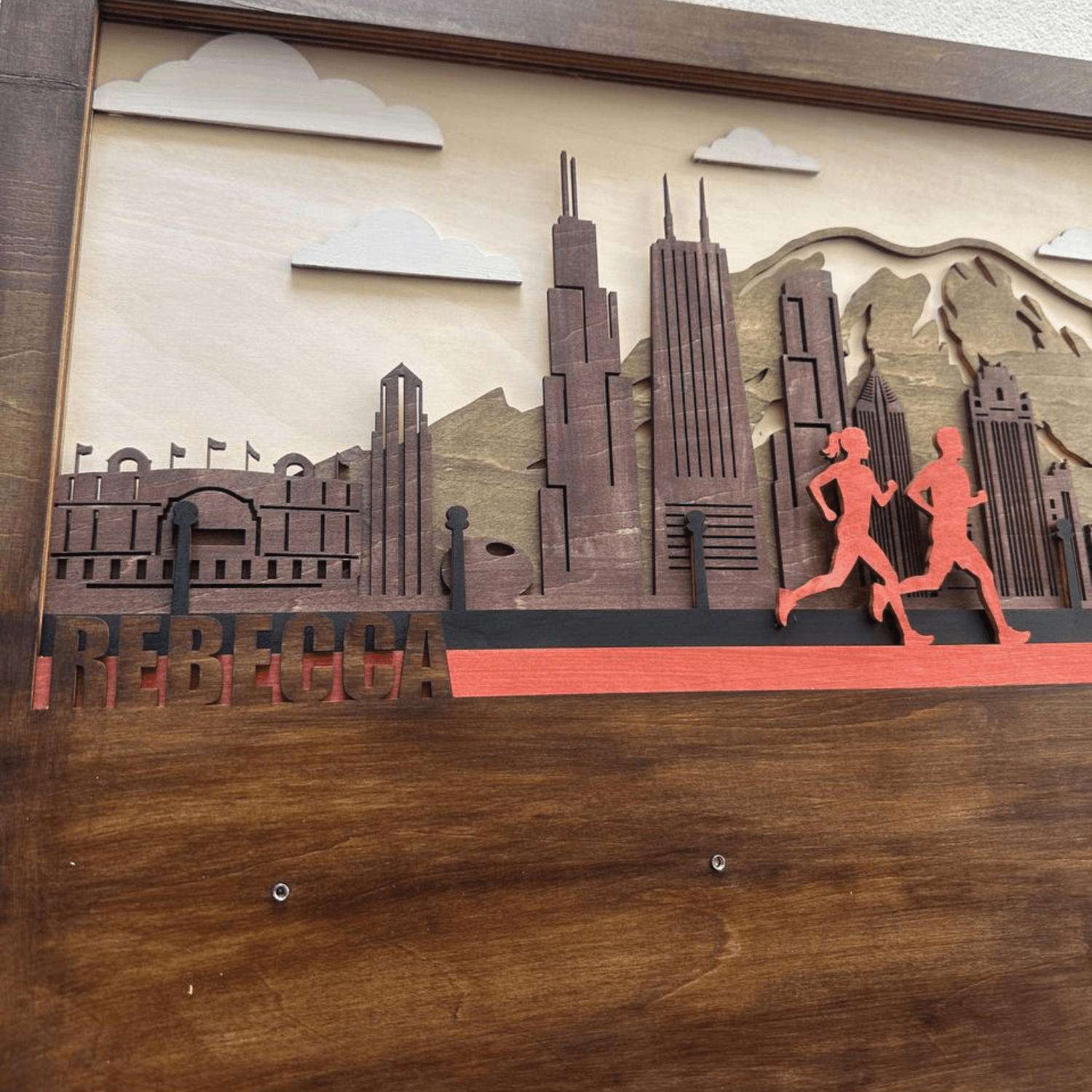 Chicago Running & Cycling Wooden Medal Hanger – Personalized Medal Display for Runners & Cyclists | Championhanger