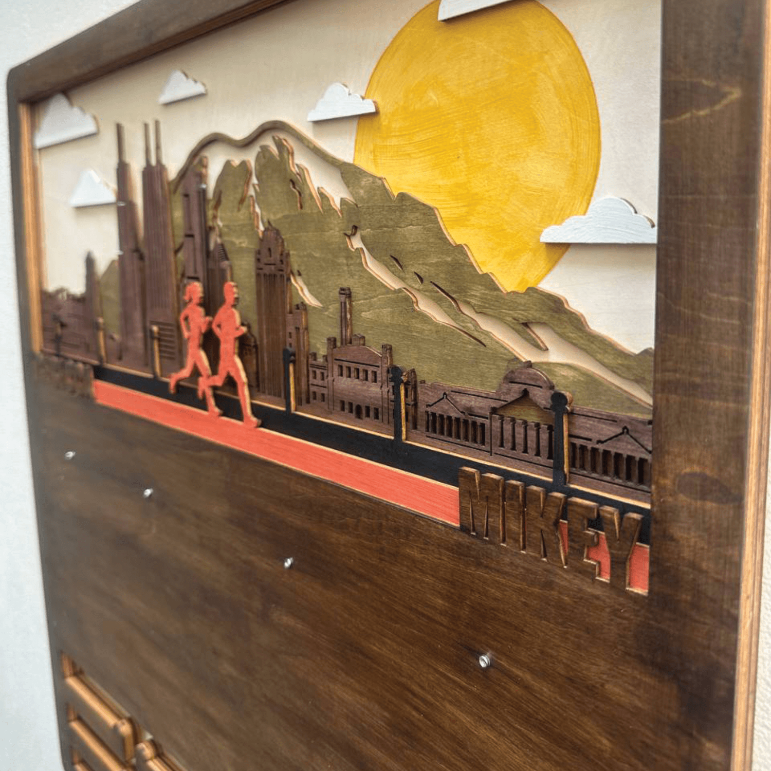 Chicago Running & Cycling Wooden Medal Hanger – Personalized Medal Display for Runners & Cyclists | Championhanger