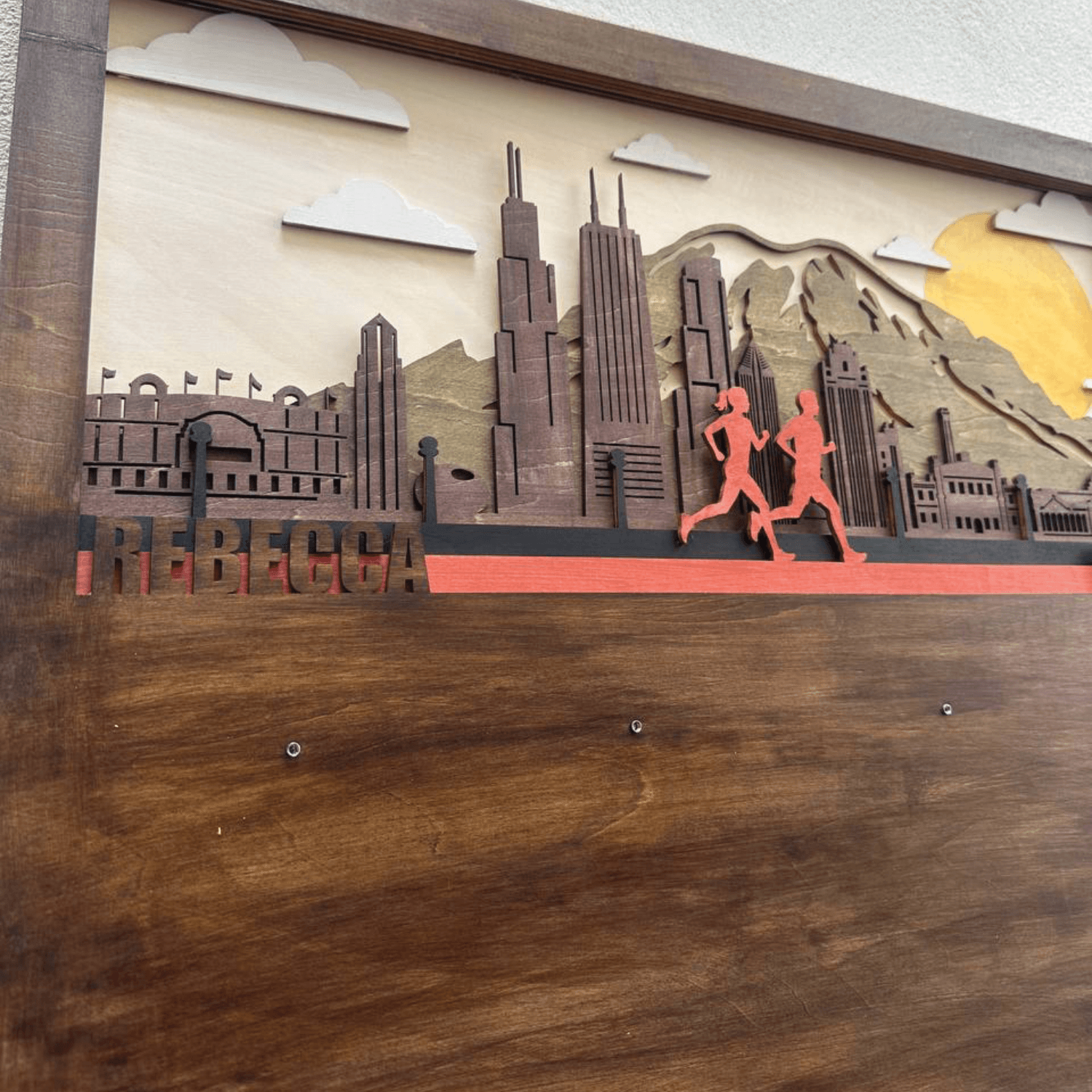 Chicago Running & Cycling Wooden Medal Hanger – Personalized Medal Display for Runners & Cyclists | Championhanger