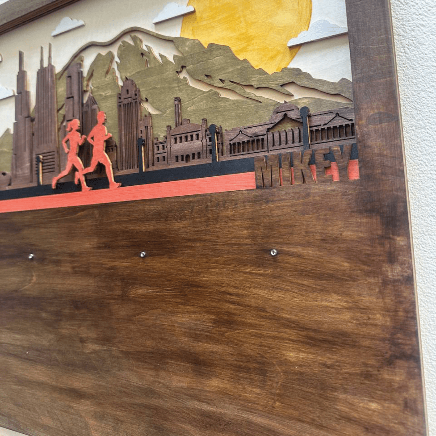 Chicago Running & Cycling Wooden Medal Hanger – Personalized Medal Display for Runners & Cyclists | Championhanger