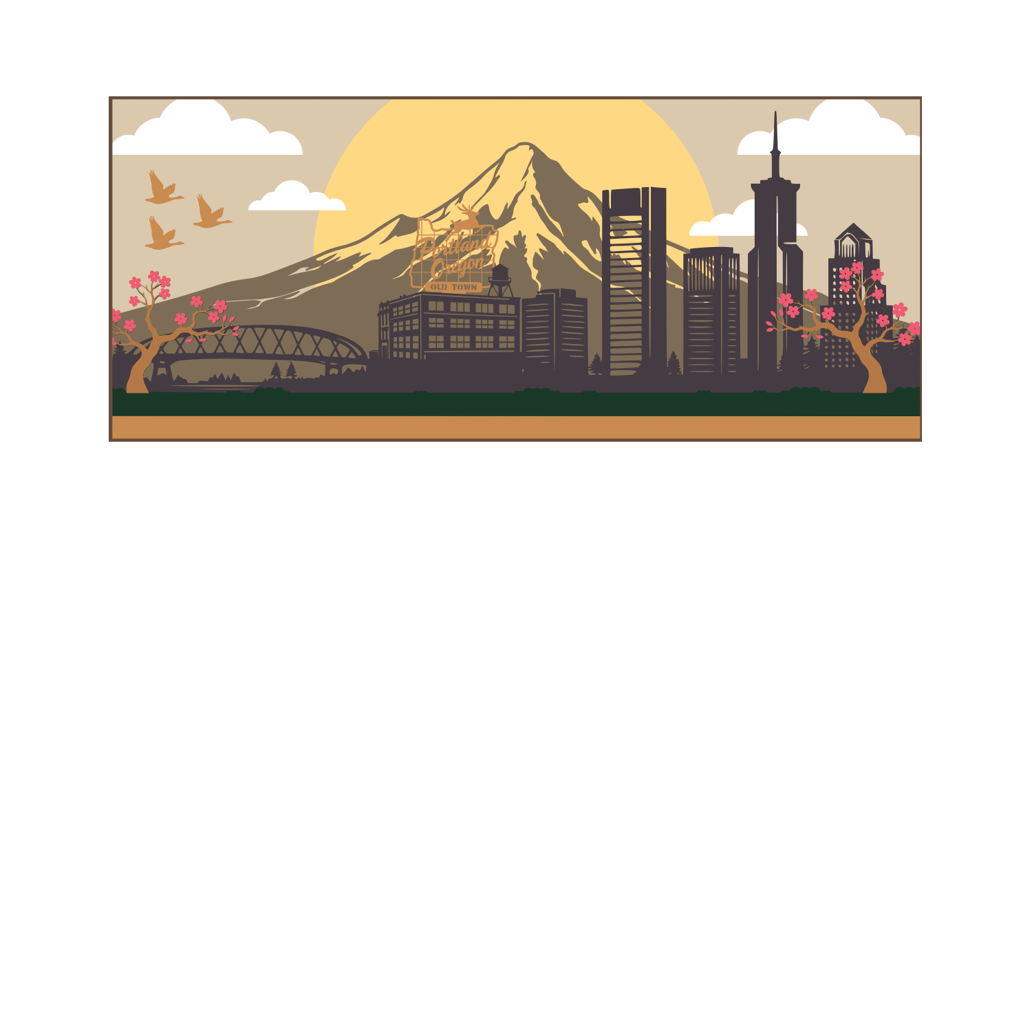 Personalized Wooden Medal Hanger – Portland Oregon City Design | Custom Name Running Medal Holder | Championhanger