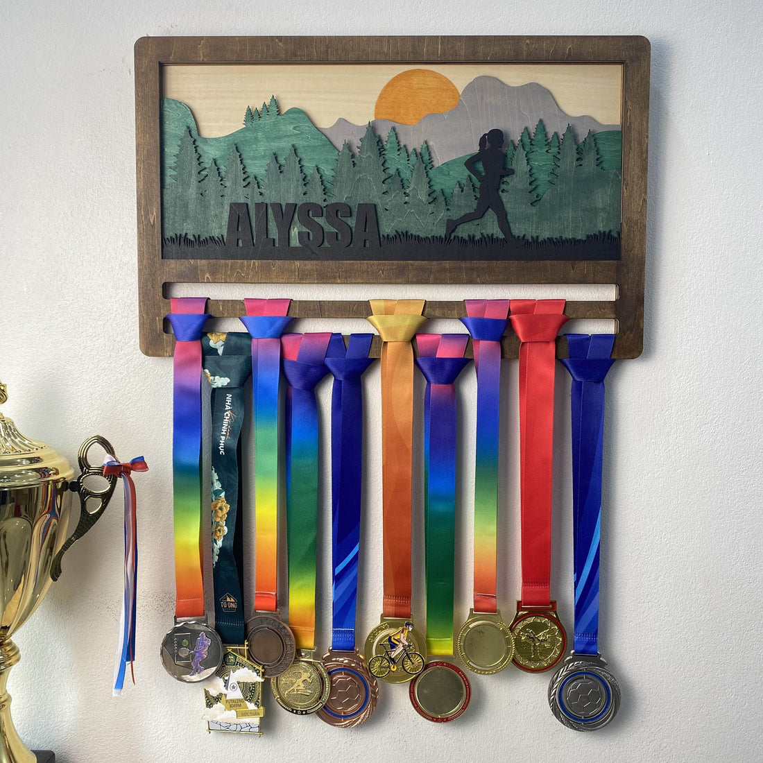 Custom Name Running Medal Display Rack for Runners, ChampionHanger running gifts - Champion Hanger