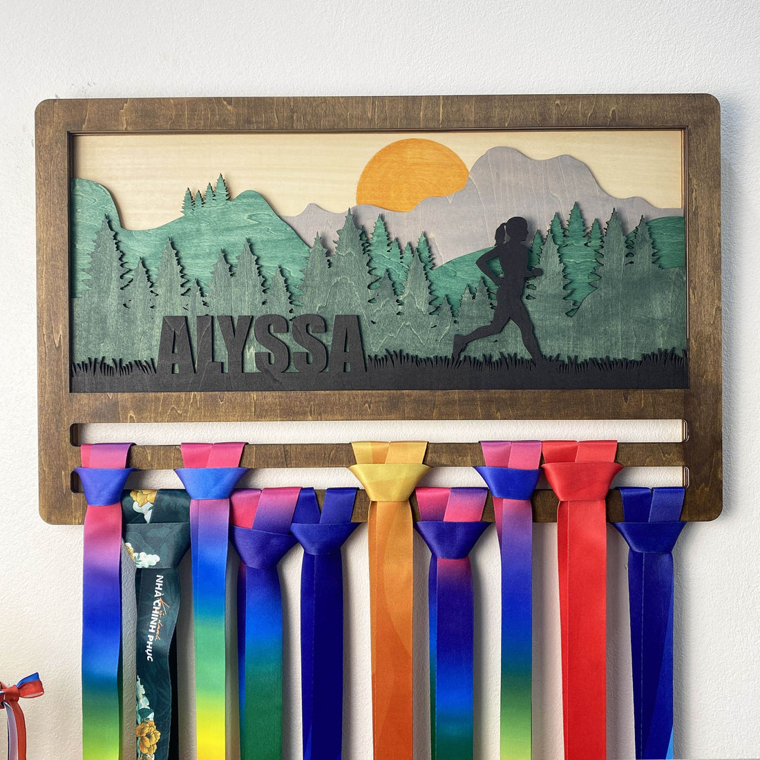 Custom Name Running Medal Display Rack for Runners, ChampionHanger running gifts - Champion Hanger