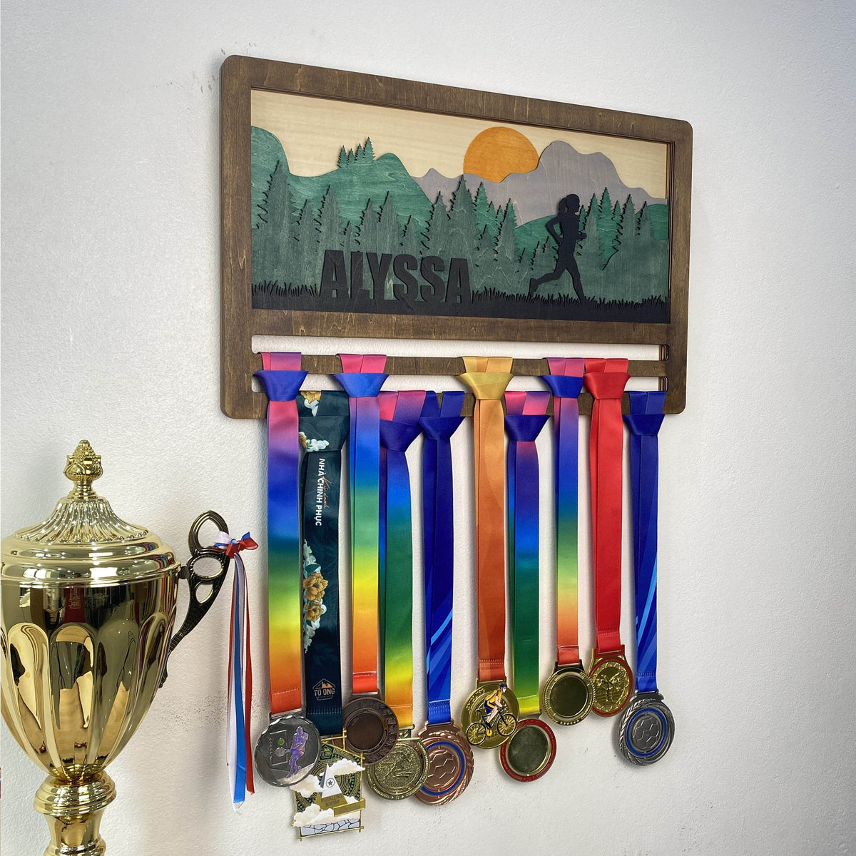 Runner Medal Rack Personalized Running Medal Holder with Custom Name | Perfect Gift for ...