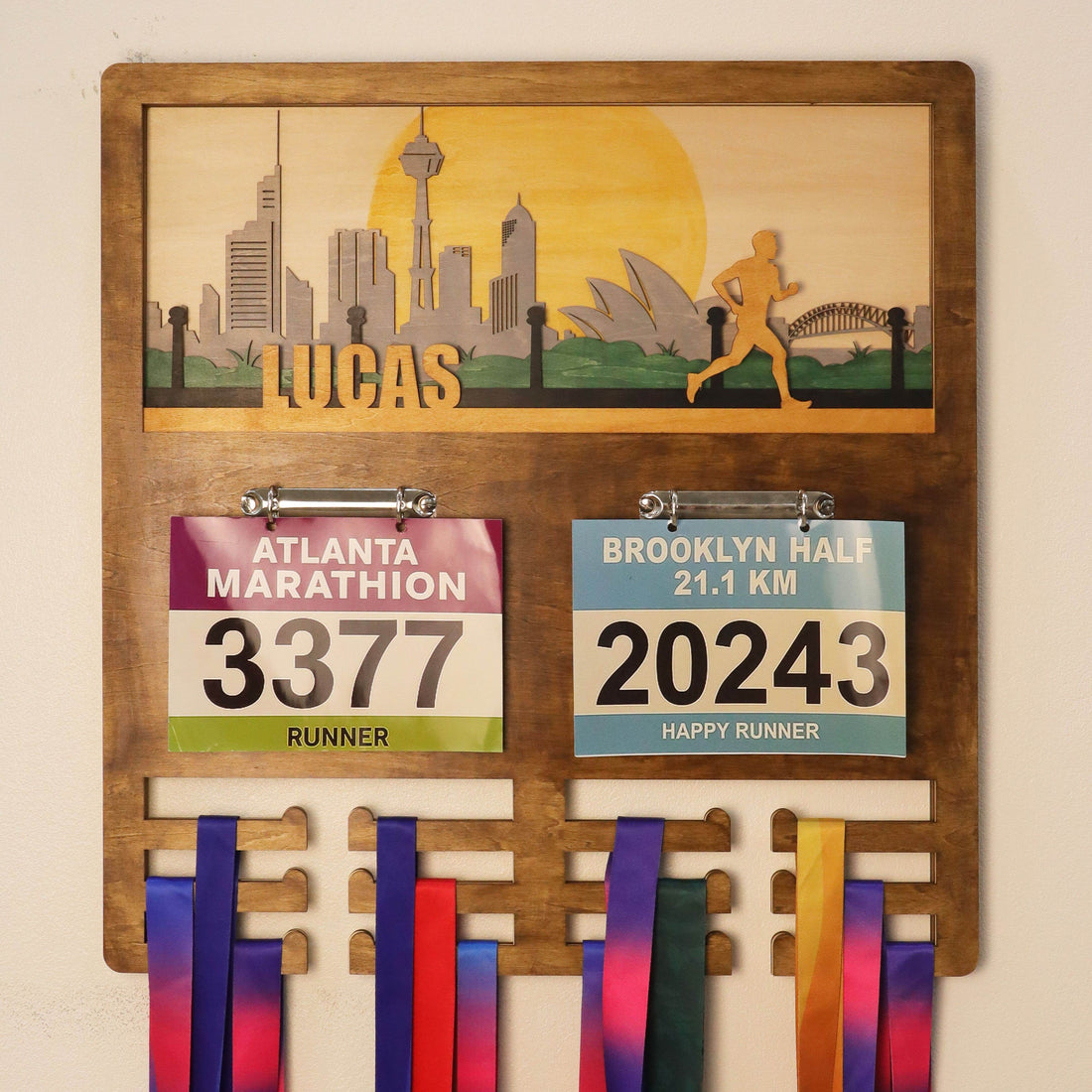 Custom Runner Medal Holder with Sydney Skyline, ChampionHanger running gifts - Champion Hanger
