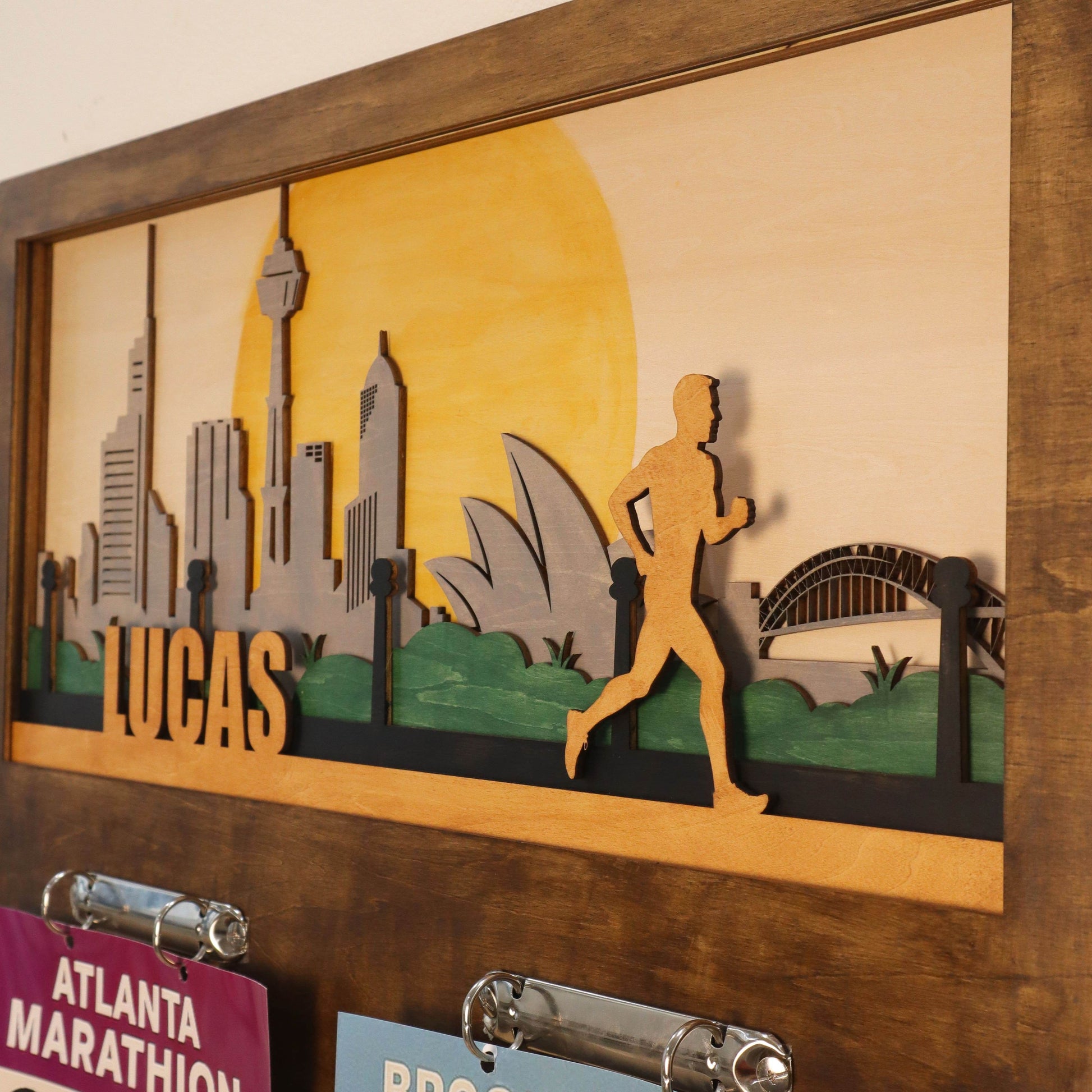Custom Runner Medal Holder with Sydney Skyline, ChampionHanger running gifts - Champion Hanger