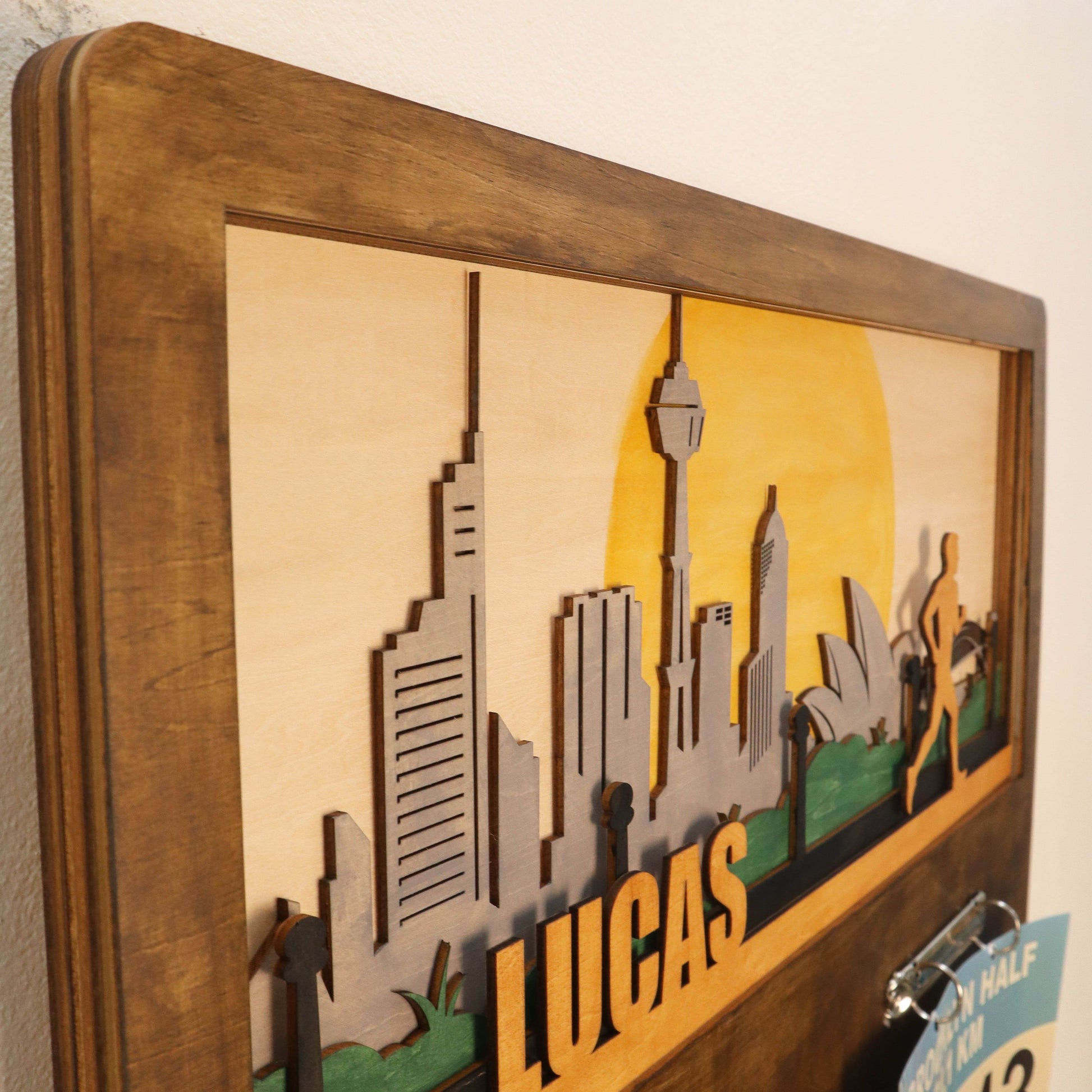 Custom Runner Medal Holder with Sydney Skyline, ChampionHanger running gifts - Champion Hanger