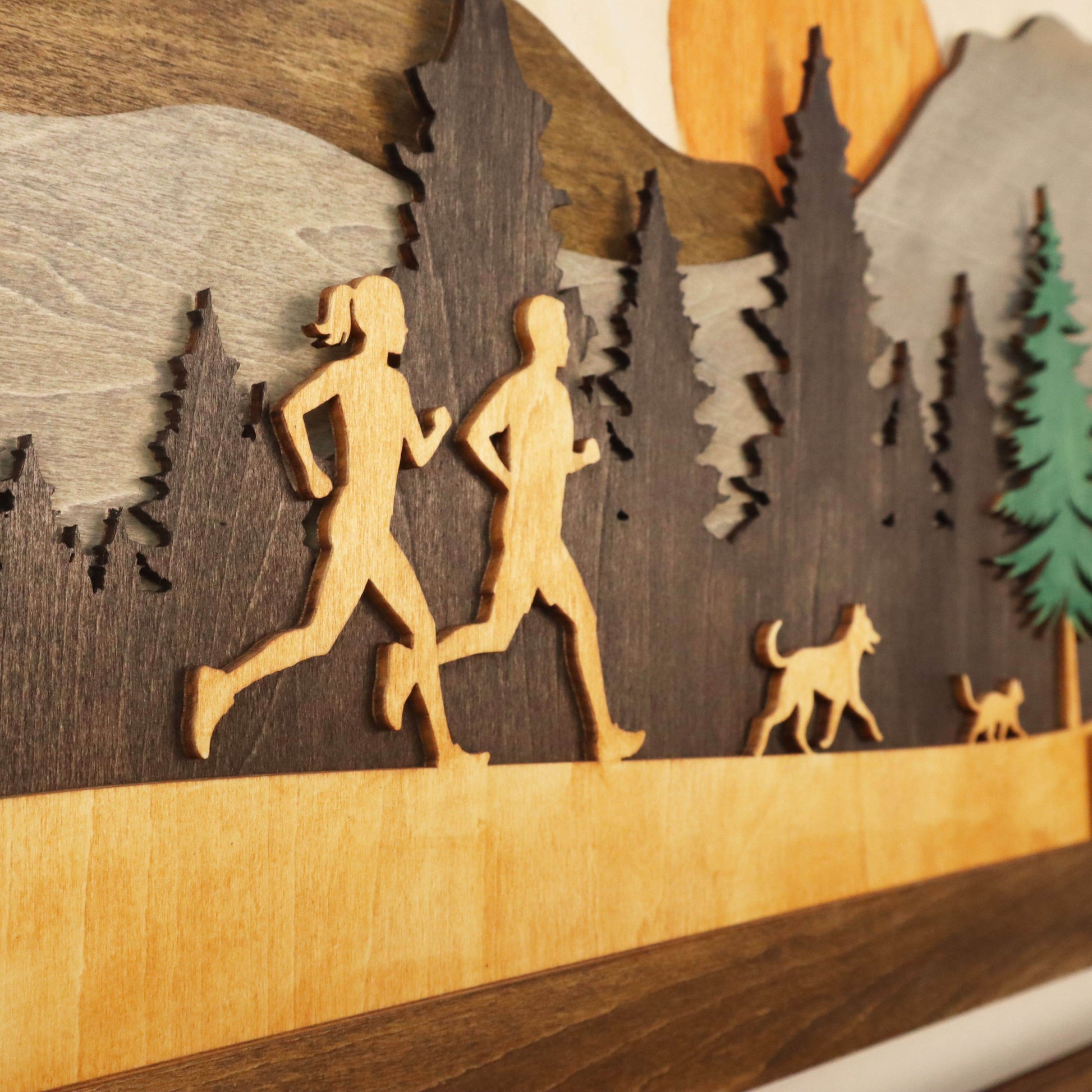 Custom Running Family Medal hanger – Wooden Medal Display Rack with Name for Runner , ChampionHanger hiking gifts - Champion Hanger