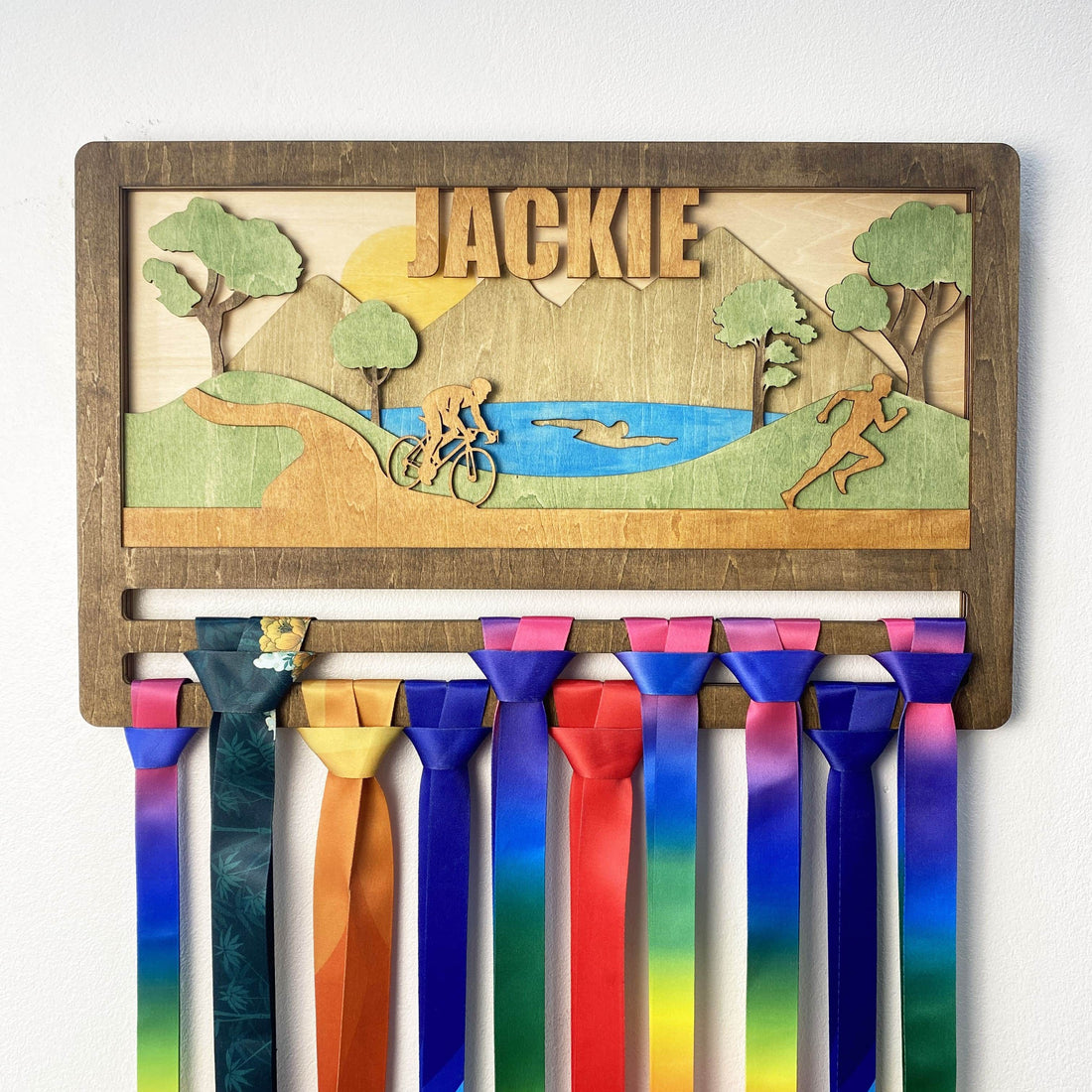 Custom Triathlon Medal Hanger, ChampionHanger running gifts - Champion Hanger