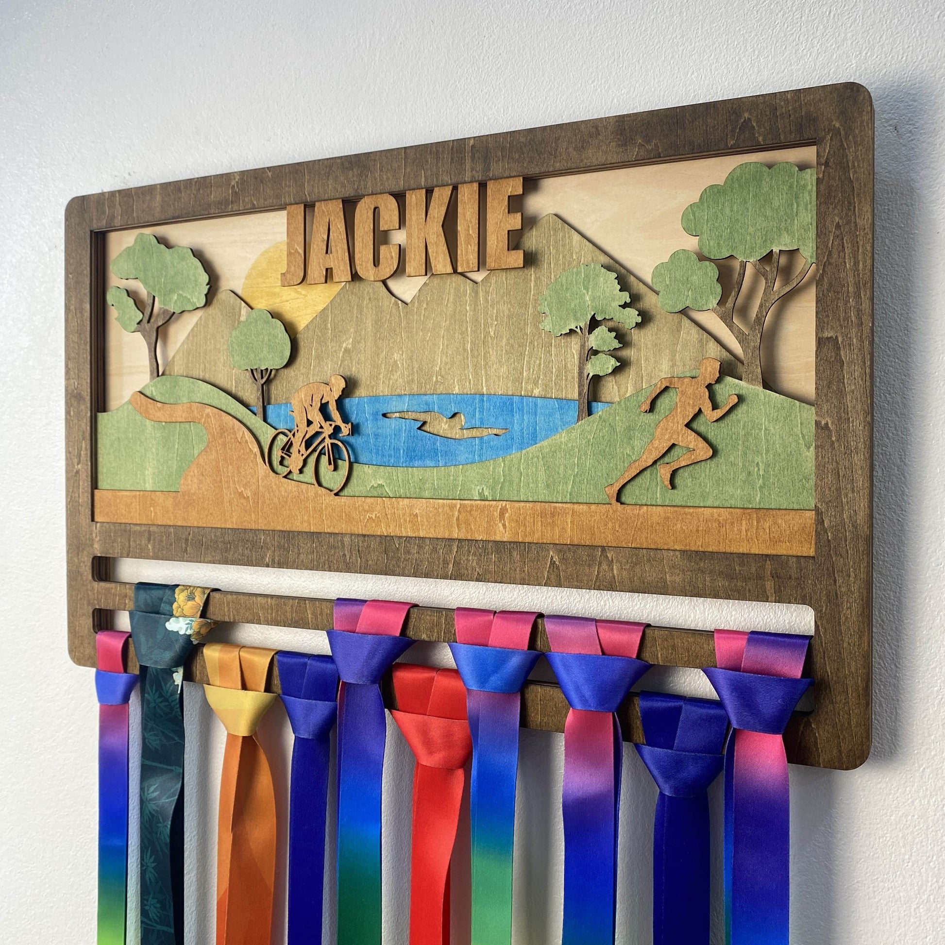 Custom Triathlon Medal Hanger, ChampionHanger running gifts - Champion Hanger