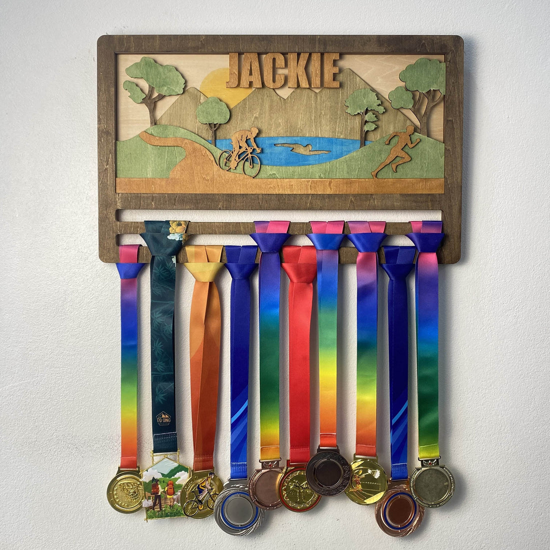 Custom Triathlon Medal Hanger, ChampionHanger running gifts - Champion Hanger