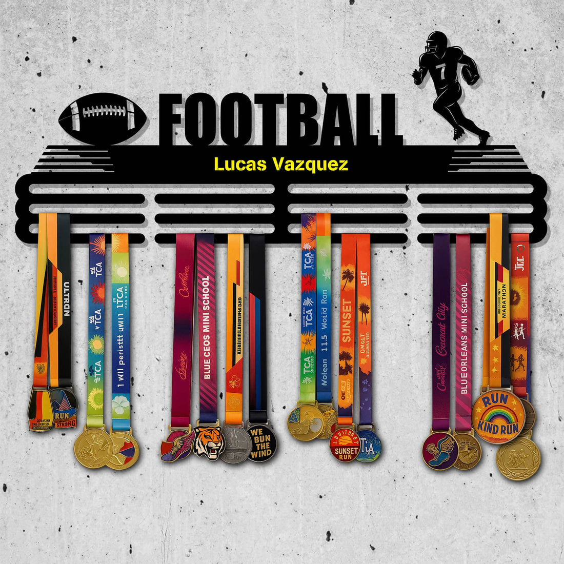 Metal Football Medal Holder – Metal Hanger for Football Awards – Stainless Steel Display Rack - Champion Hanger