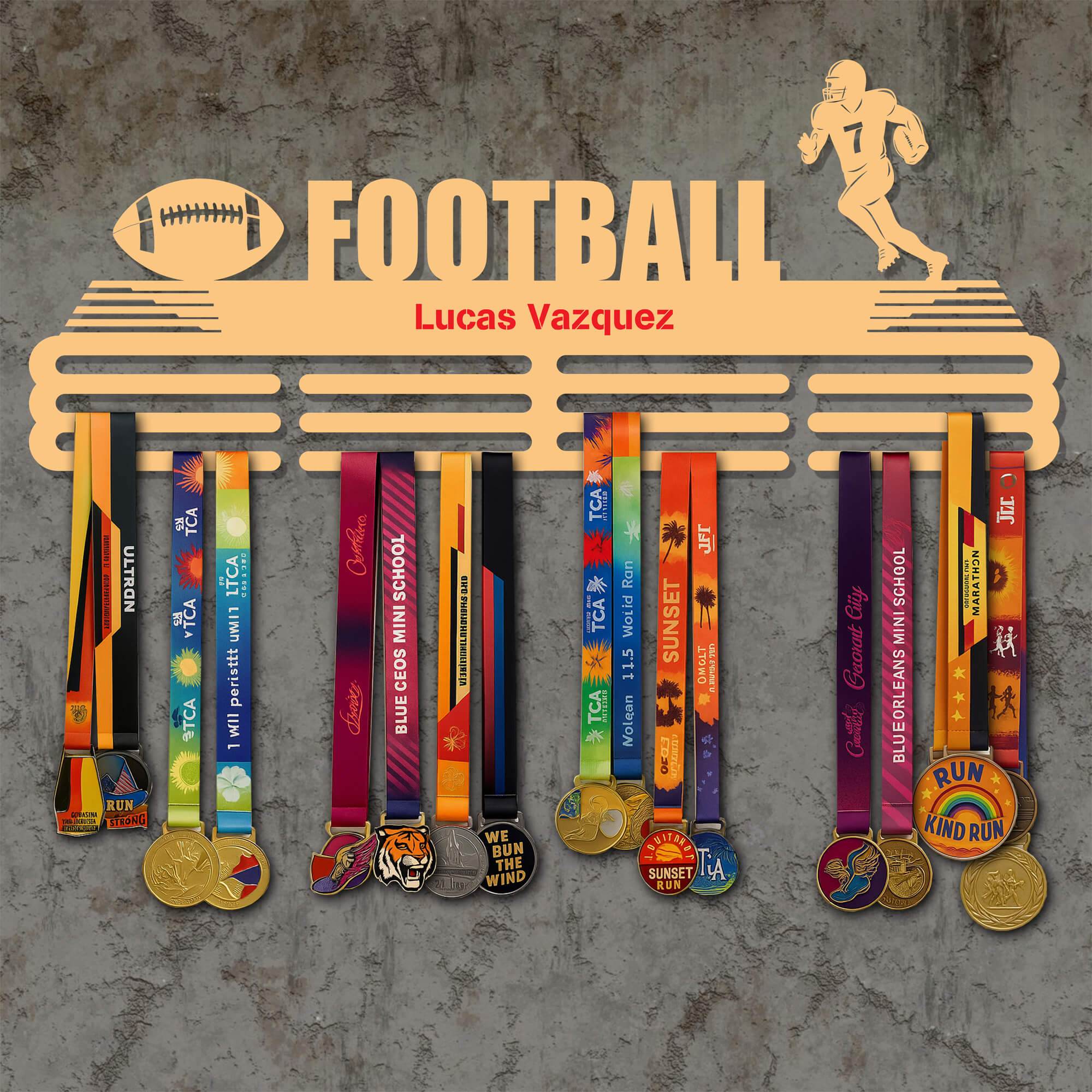 Metal Football Medal Holder – Metal Hanger for Football Awards – Stainless Steel Display Rack - Champion Hanger